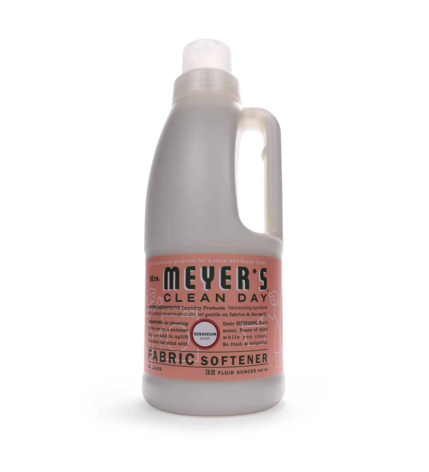 MRS. MEYER'S CLEAN DAY Liquid Fabric Softener - Geranium 32 oz | Paraben Free Essential Oil Infused 32 Loads - Eco-Friendly Laundry Solution - Buy Online on GoSupps.com