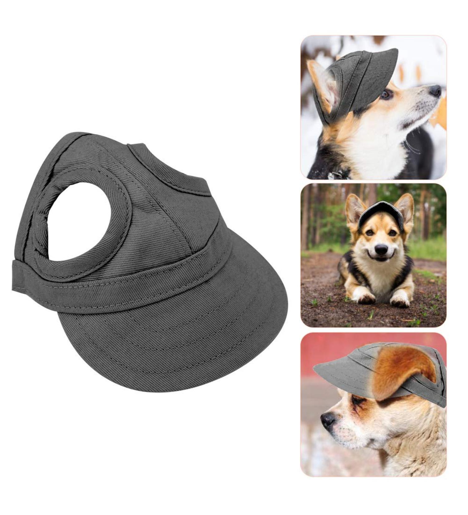 Adjustable Pet Baseball Cap - Dog Sport Hat with Ear Holes | Summer Travel Dog Sun Hat - M Black - Buy Online on GoSupps.com