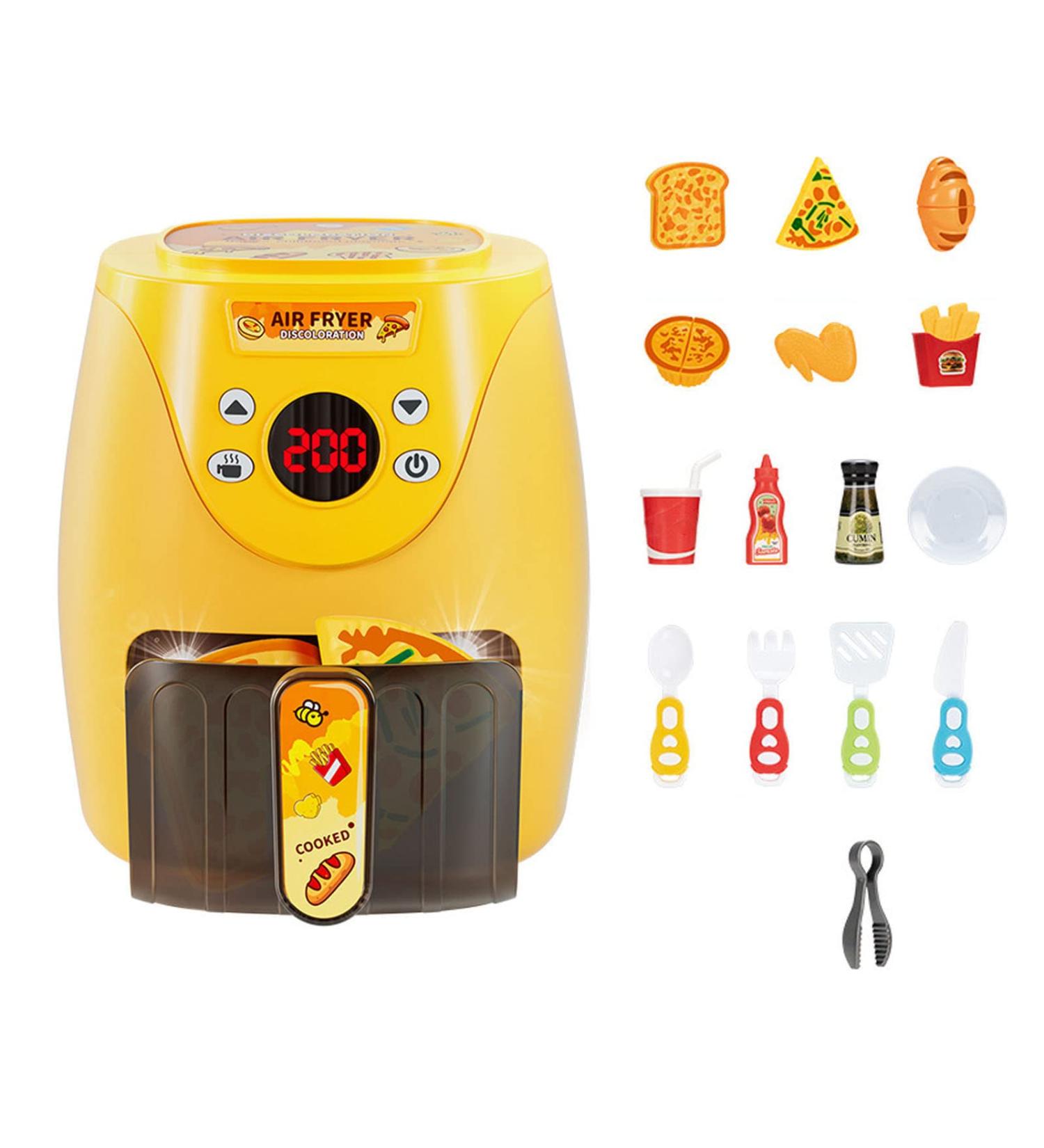 Shop Montessori Air Fryer Cooking Toy Set for Kids 7-10 - Educational Role-Playing Kitchen Toys in Yellow - Buy Online on GoSupps.com