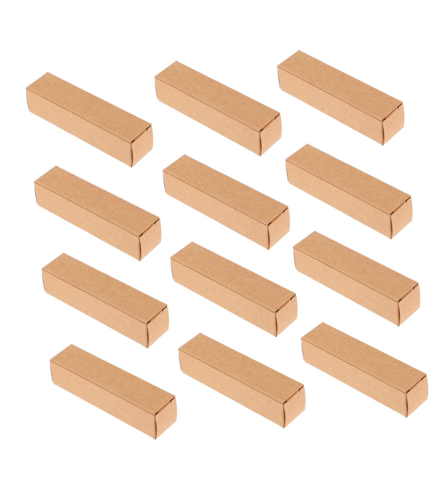  BCOATH 50Pcs Boxes Handmade Paper Box Essential Oil Box Lipstick Boxes Holder Essential Oil Cosmetic Brown Kraft Paper - Buy Online on GoSupps.com