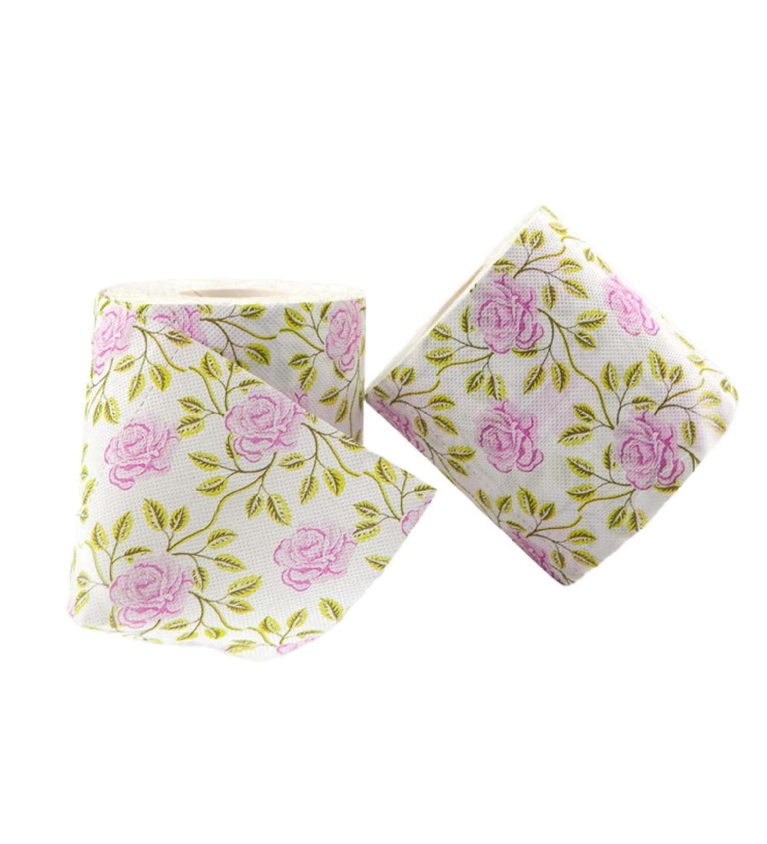 2 Rolls Floral Party Toilet Paper Novelty Flower Fake Money Toilet Paper Roll Wood Pulp Rose Toilet Paper for Home Office Restaurant Hotel Travel Decorative Toilet Paper - Buy Online on GoSupps.com