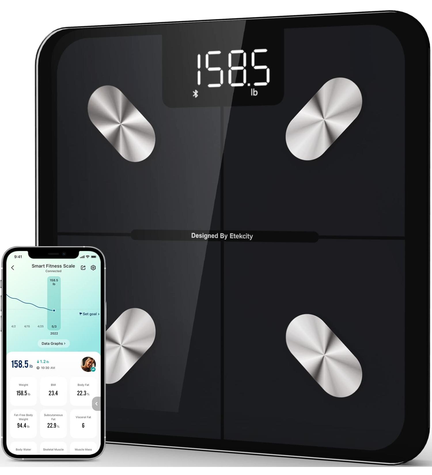 Etekcity Smart Scale: Accurate Digital Bathroom Scale for Body Weight & Fat, Bluetooth Body Composition Monitor - 400lb Capacity - Buy Online on GoSupps.com
