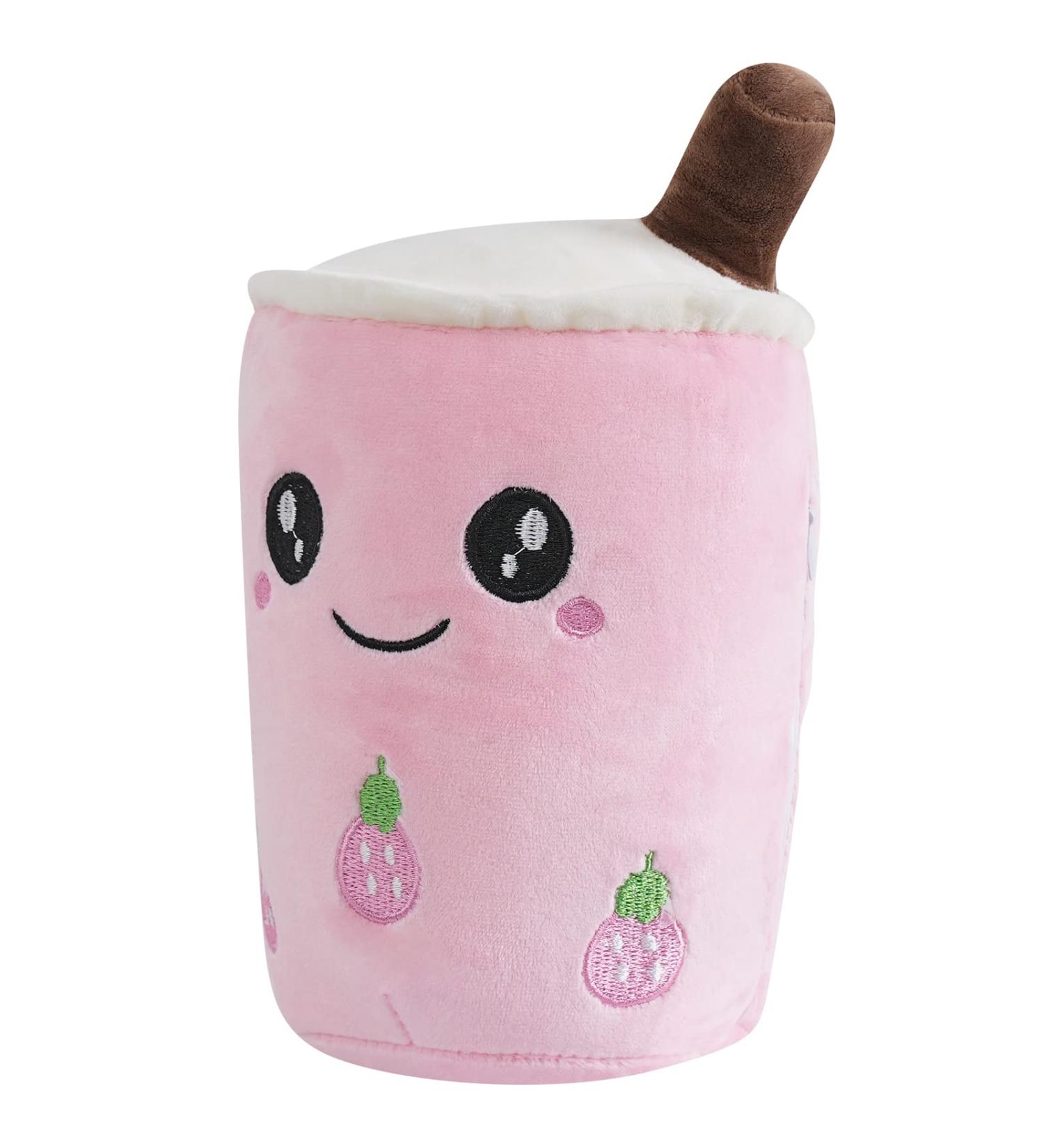 Anboor Bubble Tea Plush Pillow - Strawberry 25cm | Cute and Soft Stuffed Animal Toy for Kids | Perfect Gift for Baby and Children - Buy Online on GoSupps.com