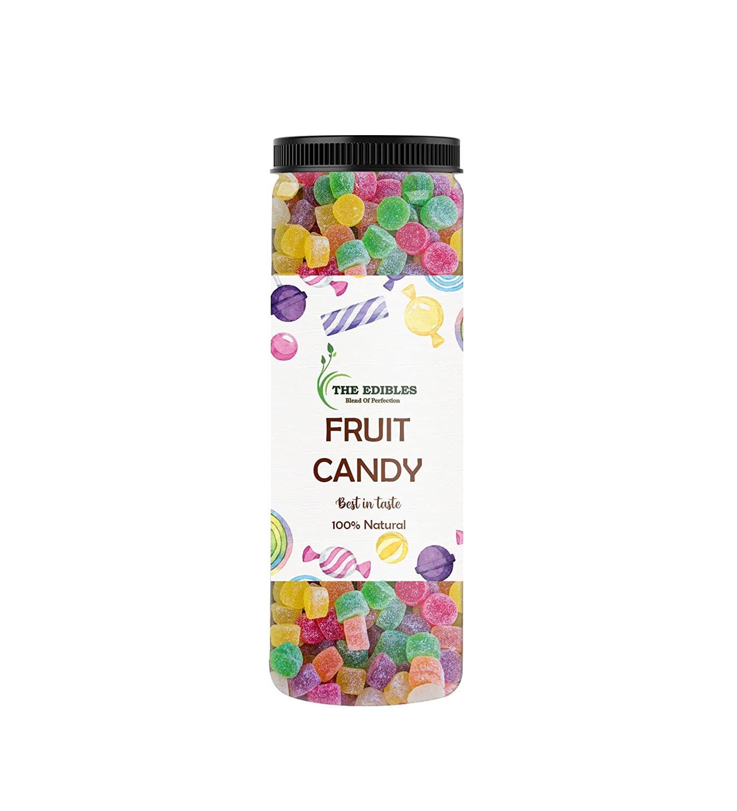 The EDIBLES Mixed Fruits Candy Khati Mithi Goli Packet 250 gm Kids Candy Toffee Jar Box Khati Meethi Fruits ki Goliyan Candies_Packing May Vary