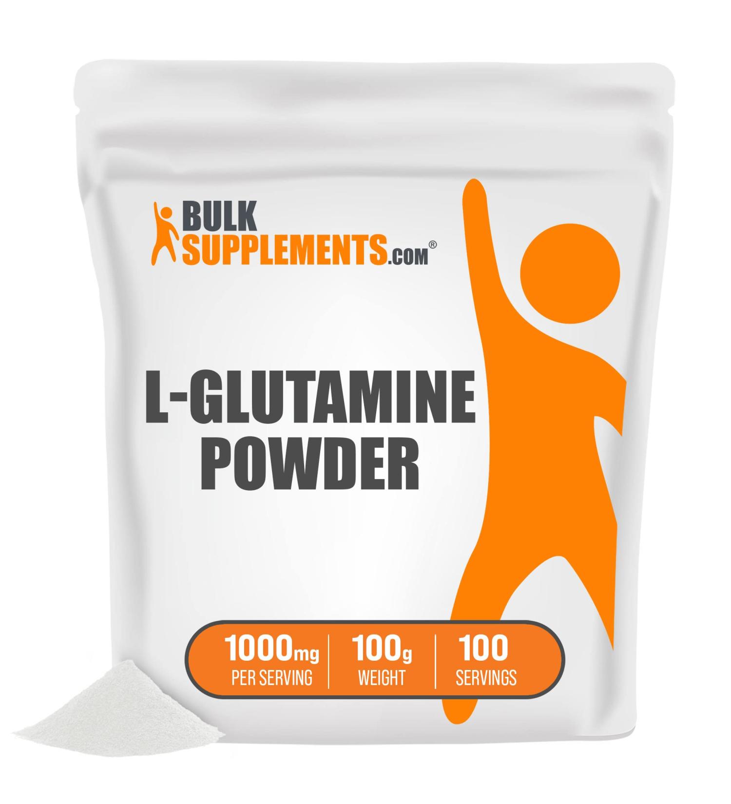 L-Glutamine Powder - 100g Unflavored Post-Workout Supplement for Muscle Recovery - Amino Acids Powder for Enhanced Performance - BulkSupplements.com - Buy Online on GoSupps.com