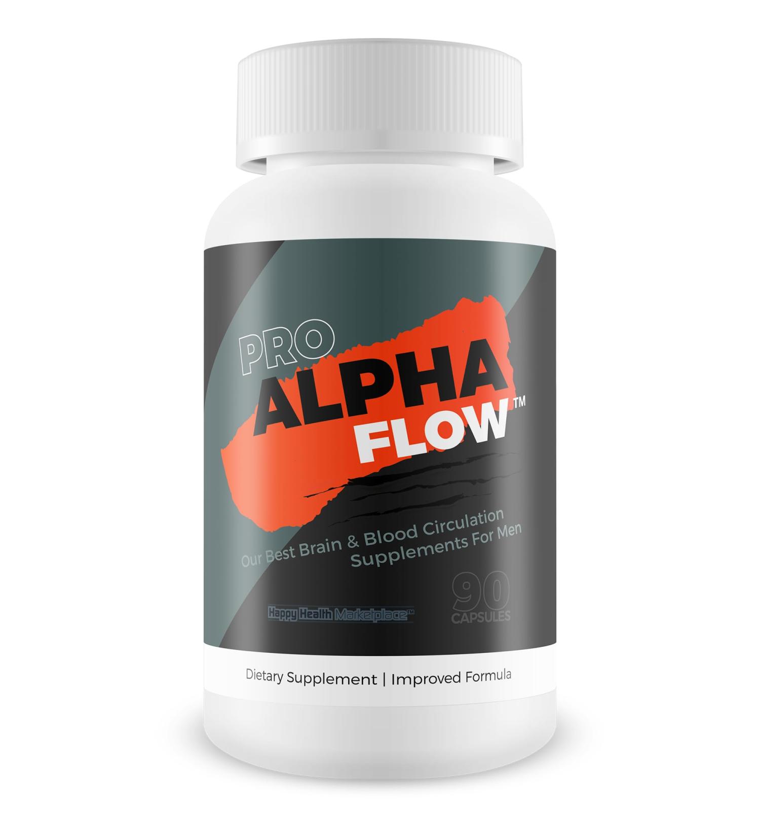 Pro Alpha Flow - Improved Formula - Our Best Blood Flow Booster Men - Power - Stamina - Focus - Nootropics Brain Alpha Force Factor - Maximum Performance Alpha Brain & Blood Flow Supplement for Men - Buy Online on GoSupps.com