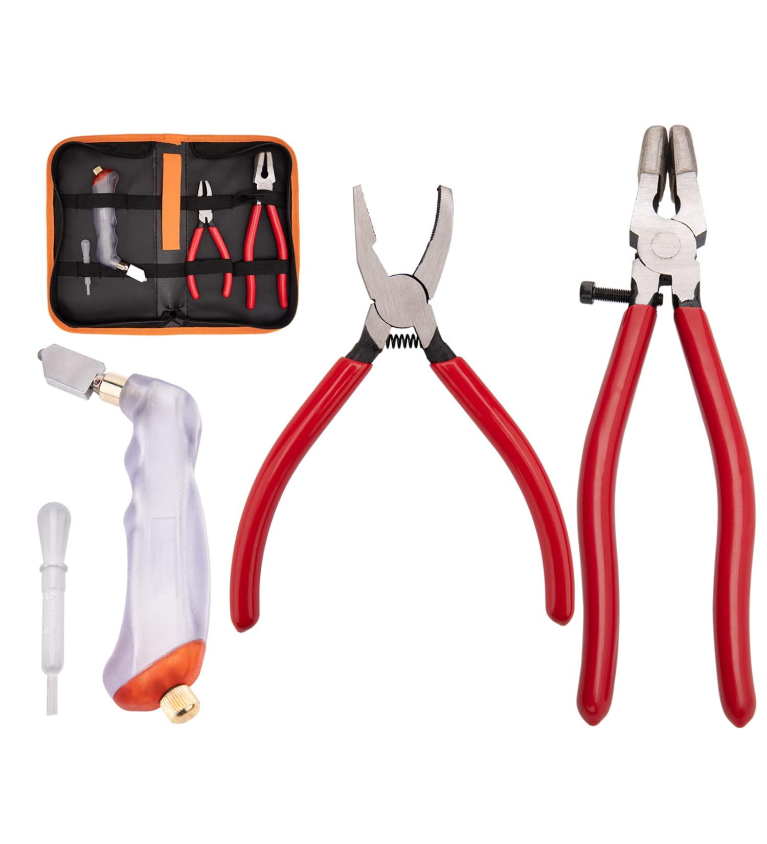 3PCS Heavy Duty Glass Running Pliers & Breaker Grozer Pliers Cutter Set for Stained Glass Work - Buy Online on GoSupps.com