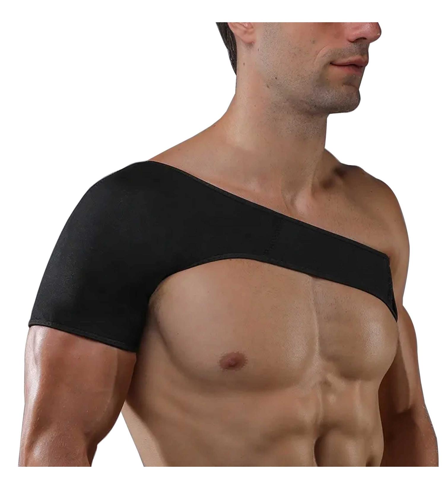 KAV Shoulder Brace - Neoprene, Adjustable Pain Relief Support for Injury, Sprains & Inflammation - One Size Fits All (Black) - SGS Certified - Buy Online on GoSupps.com