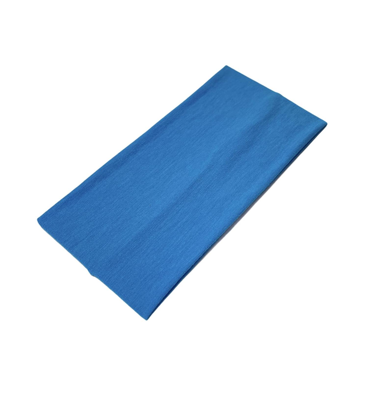WESTEND CHOICE Extra Wide Headbands 11cm Plain Stretchy Kylie Head Band Unisex Bandeau Headbands for Women & Men Soft Hairbands Yoga Bandana Headband (Blue)