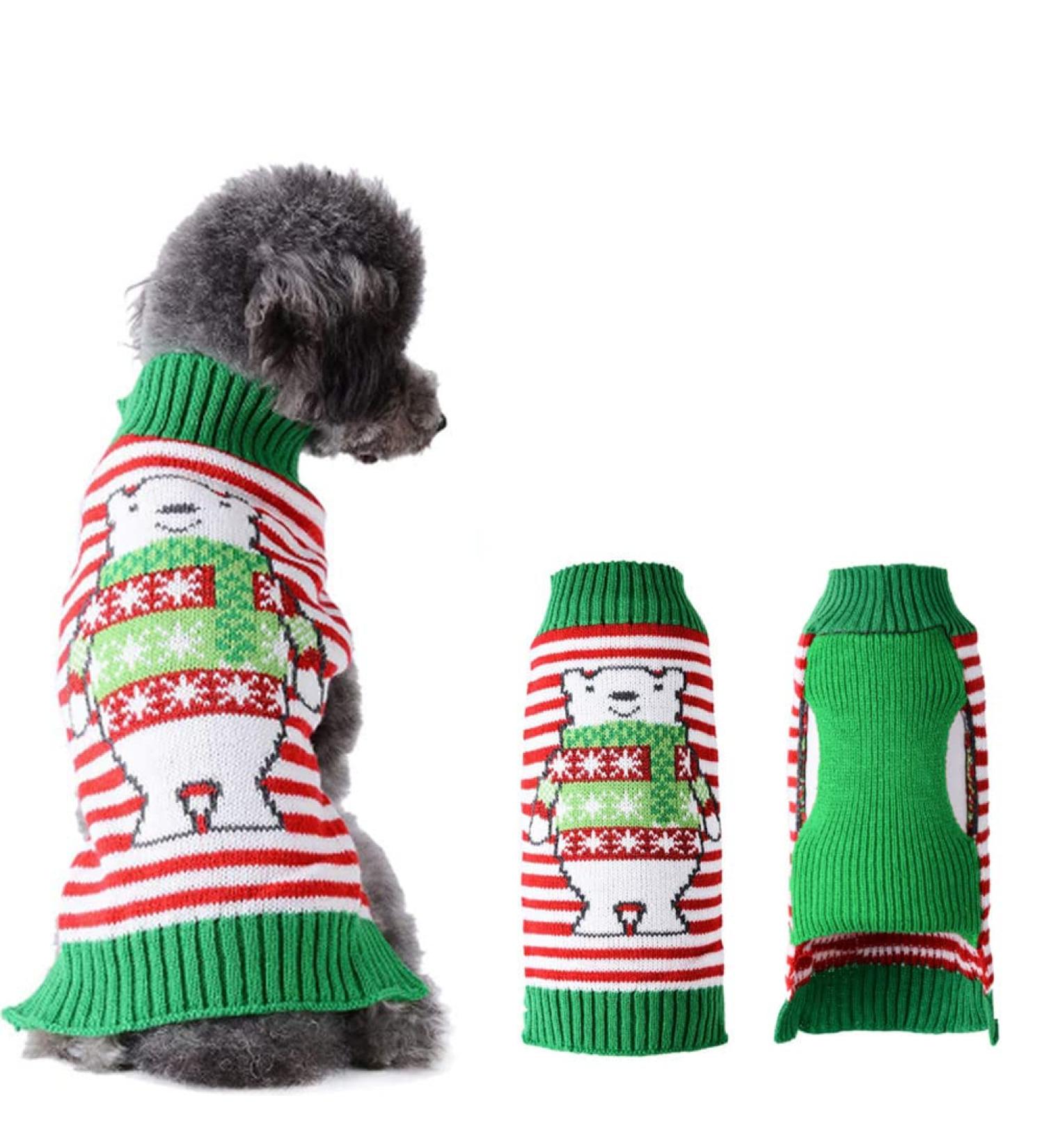 ABRRLO Christmas Dog Sweater - Warm & Cozy Pet Sweater for Small & Medium Dogs (Bear-01 M) - Buy Online on GoSupps.com