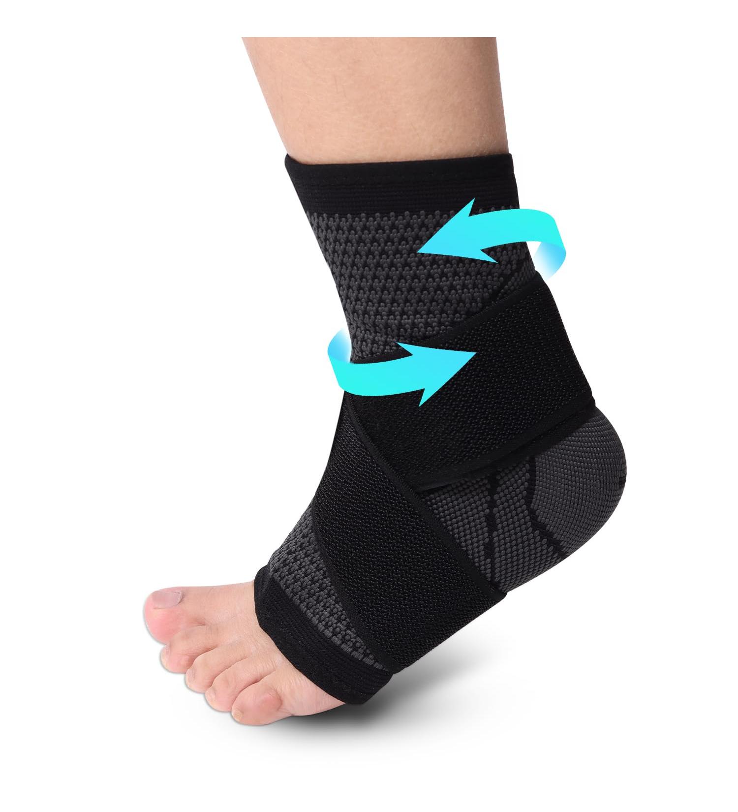 Ankle Brace for Achilles & Plantar Fasciitis Relief Compression Sleeve & Support Strap for Men & Women | Heel Protector for Pain Relief & Tendonitis - Buy Online on GoSupps.com