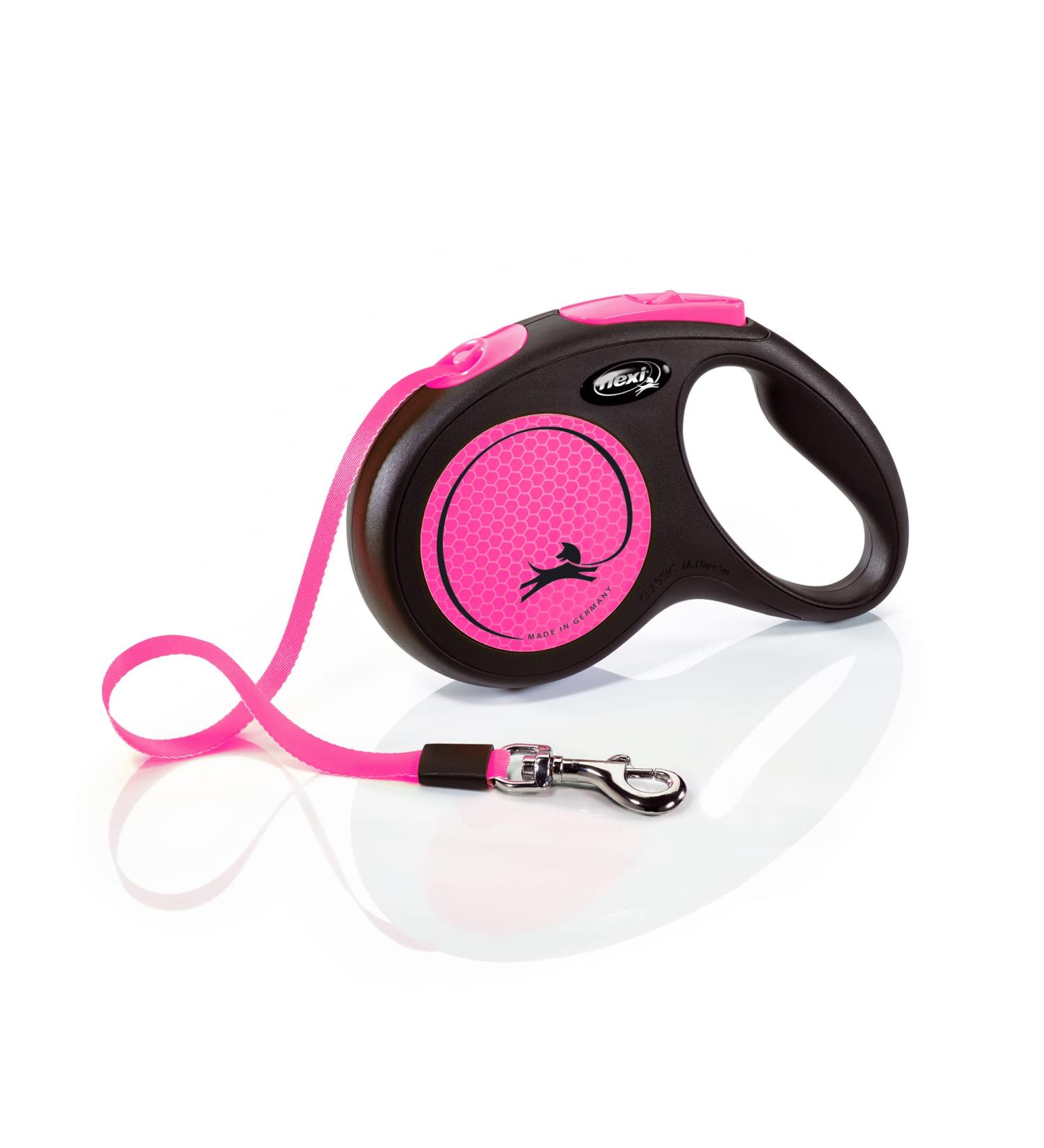 Flexi Retractable Leash New Neon - Pink - Medium - Small Dog | International Shipping - Buy Online on GoSupps.com