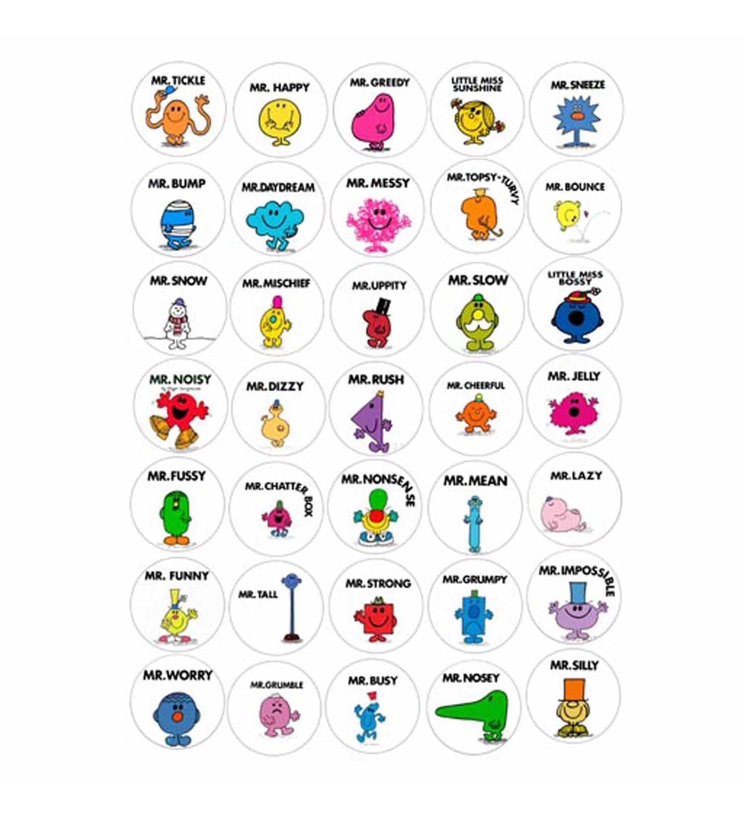 Mr Men Edible Cupcake Toppers - Rice Paper or Wafer Card disc Cake Decorations Stand UP 35 cut out - Buy Online on GoSupps.com