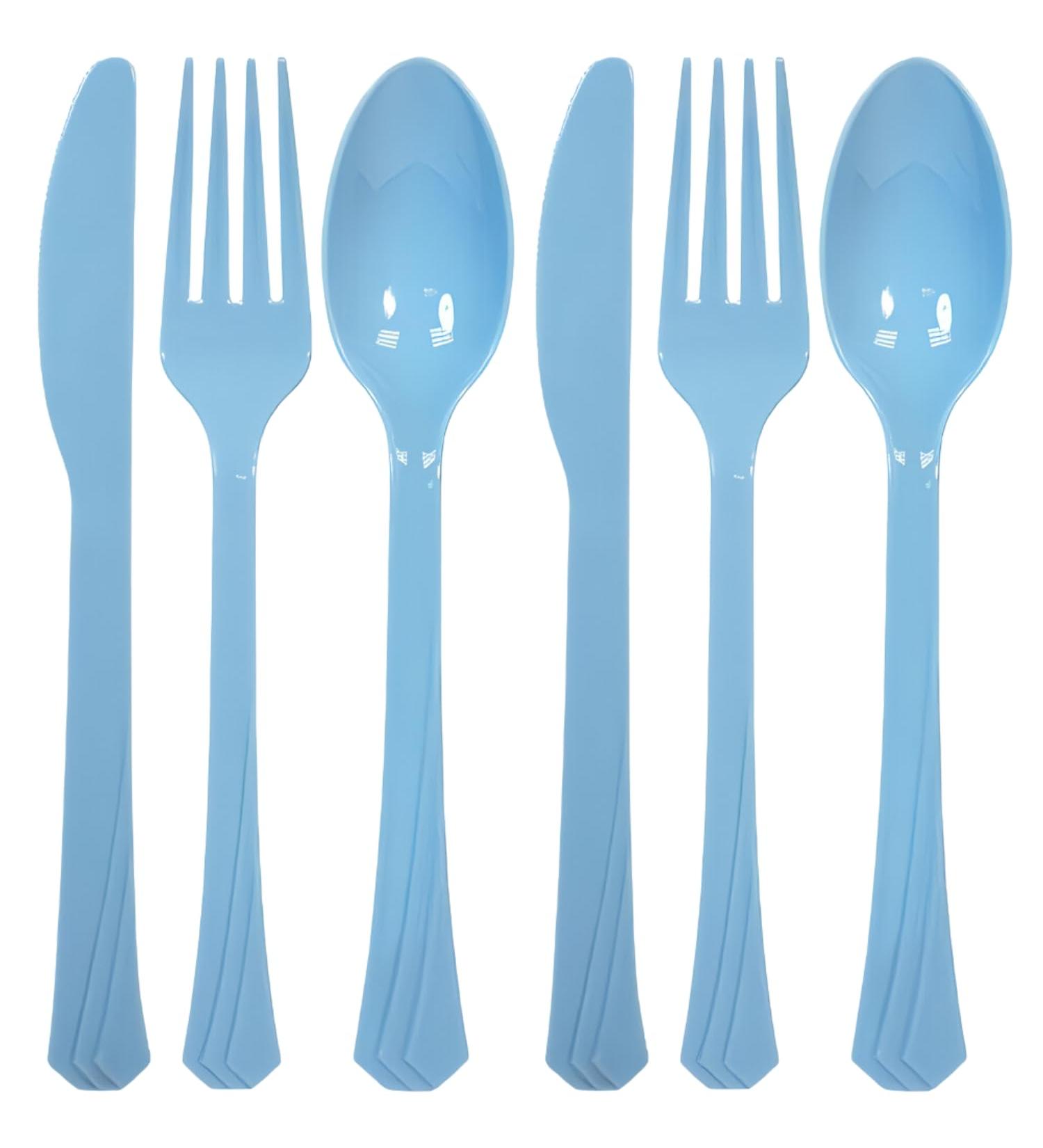 Hanna K. Signature Collection 24 Count Heavyweight Cutlery Combo Light Blue - Buy Online on GoSupps.com