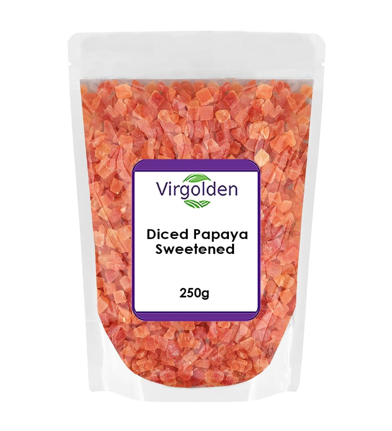 Diced Papaya Sweetened 250g by Virgolden