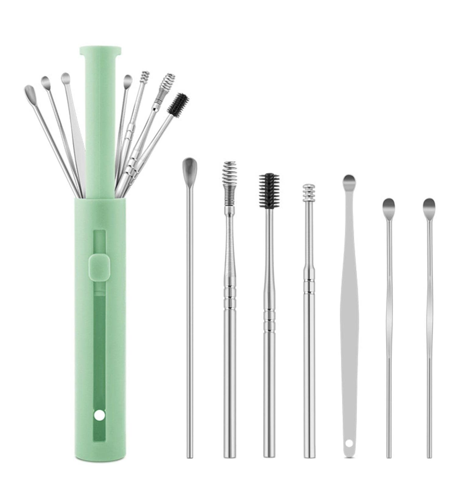 Guanli 7pcs Ear Wax Pickers Set | Stainless Steel Earpick Wax Remover Kit for Ear Cleaning - Buy Online on GoSupps.com