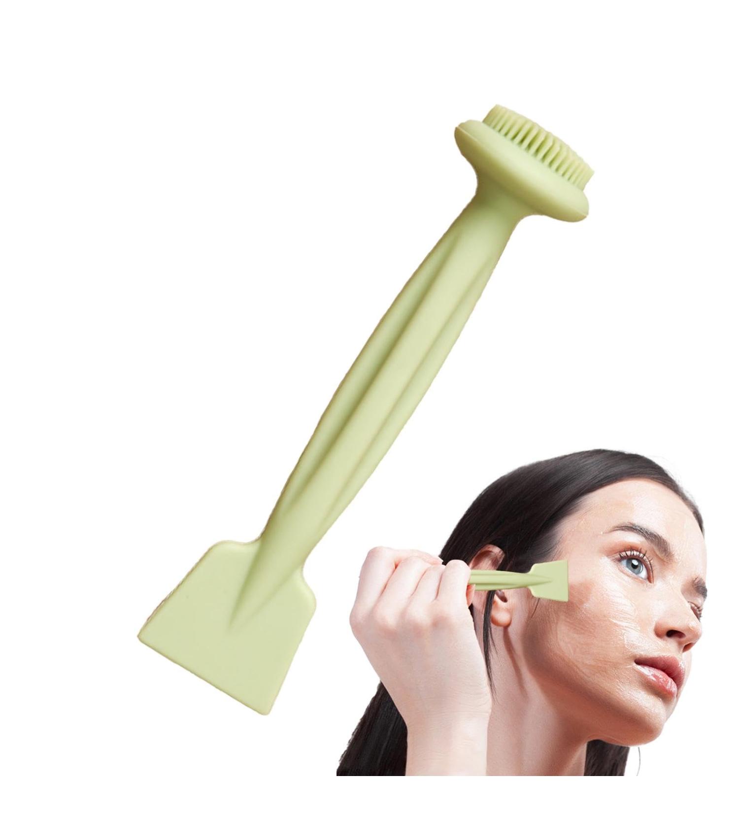 VENCENTE Facial Cleansing Brush Mud Film Applicator Brush - Reusable Double Head Silicone Face Washing Scrubber - Buy Online on GoSupps.com