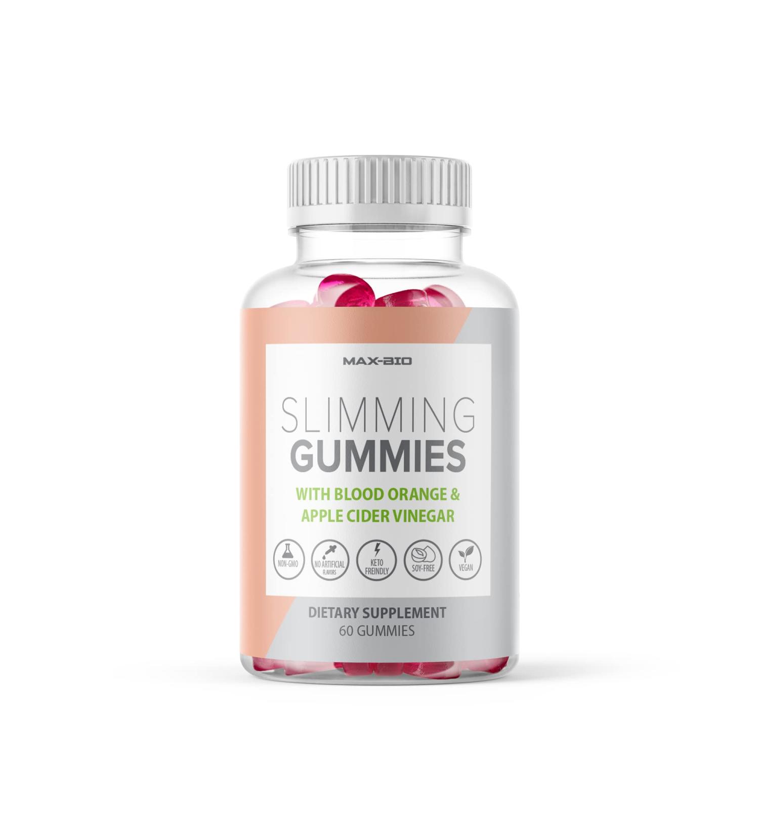 Max-Bio Slimming Gummies with Apple Cider Vinegar & Sicilian Blood Orange Extract - 60 Count | Clinically Proven Ingredients for Healthy Appetite Support (MBSG1) - Buy Online on GoSupps.com