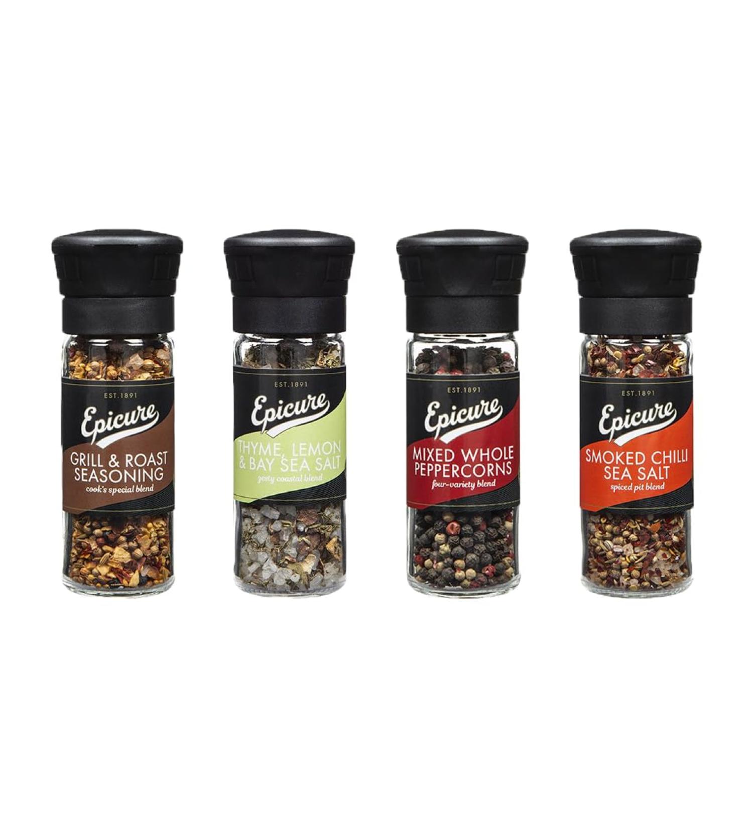 Epicure 4 Freshly Ground Seasoning Grinders Mix Pack - Buy Online on GoSupps.com