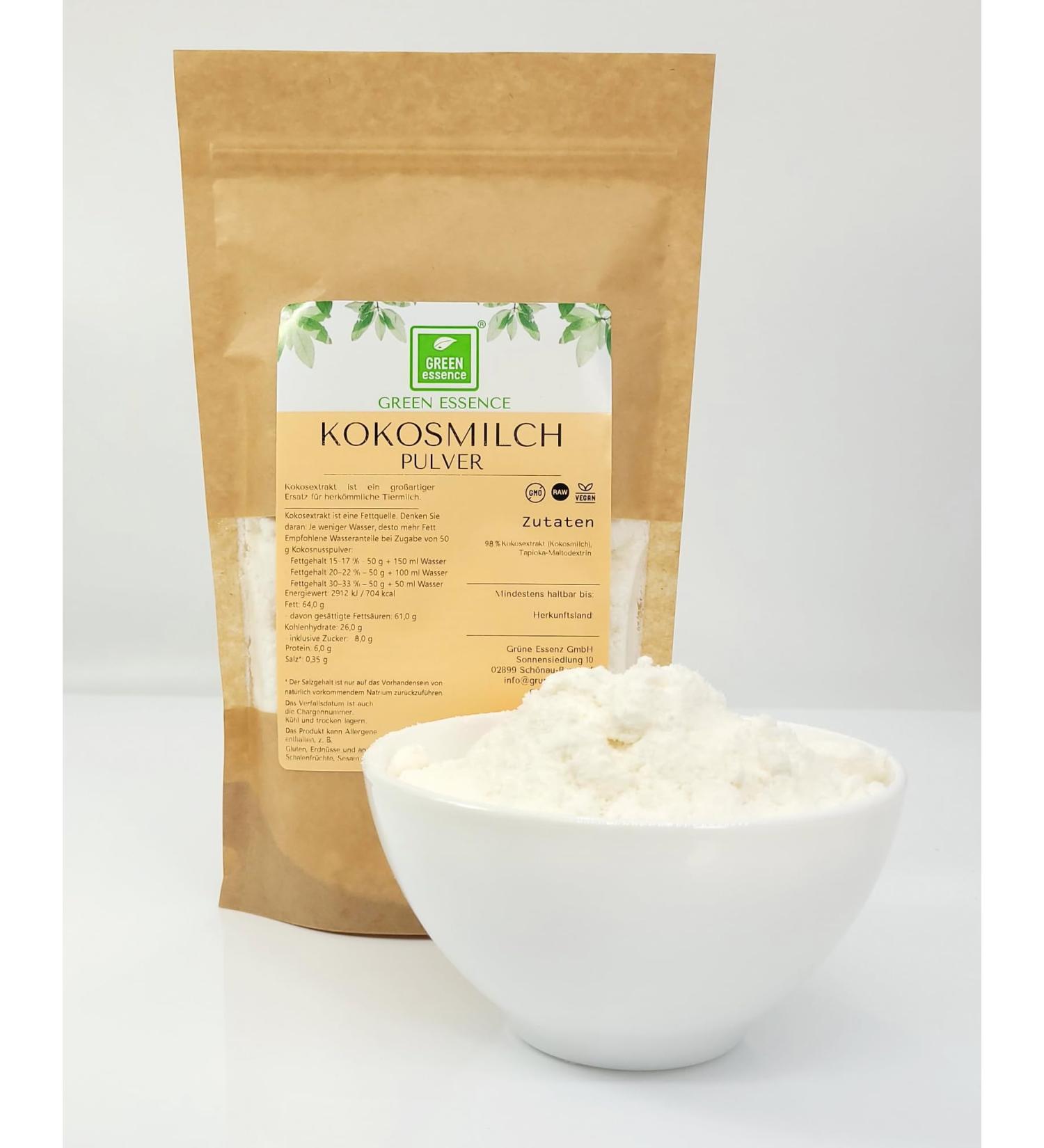 Coconut Milk Powder 500g - Vegan Protein Powder for Plant-Based & Lactose-Free Drinks - Sugar-Free Dried Coconut Milk Powder - Green Essence - Buy Online on GoSupps.com