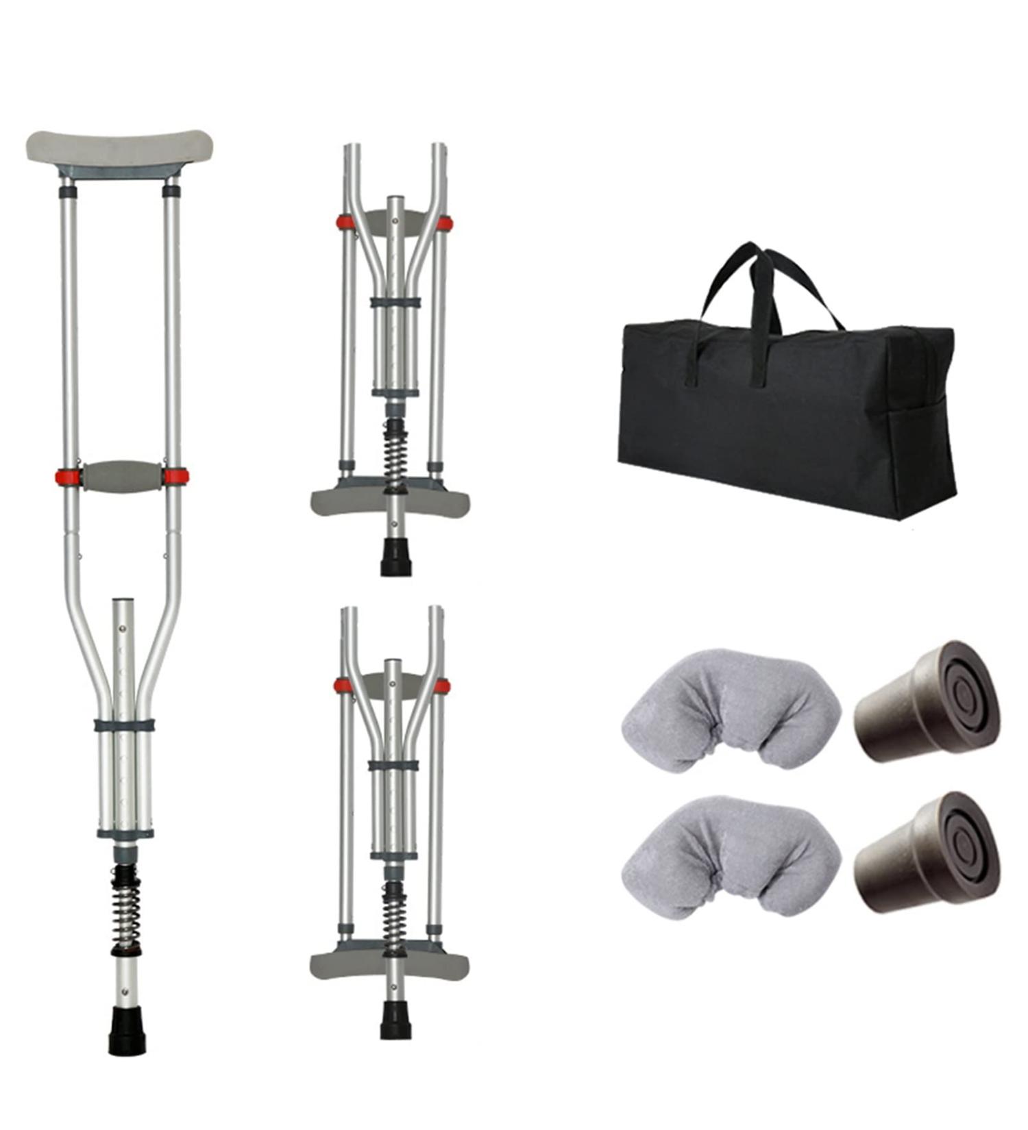 LINYUES Folding Portable Crutches for Adult Spring Underarm Crutches for Sports Injuries and Travel Aluminum Adjustable Medical Crutches (Size : 2 Pack) Double The Comfort - Buy Online on GoSupps.com