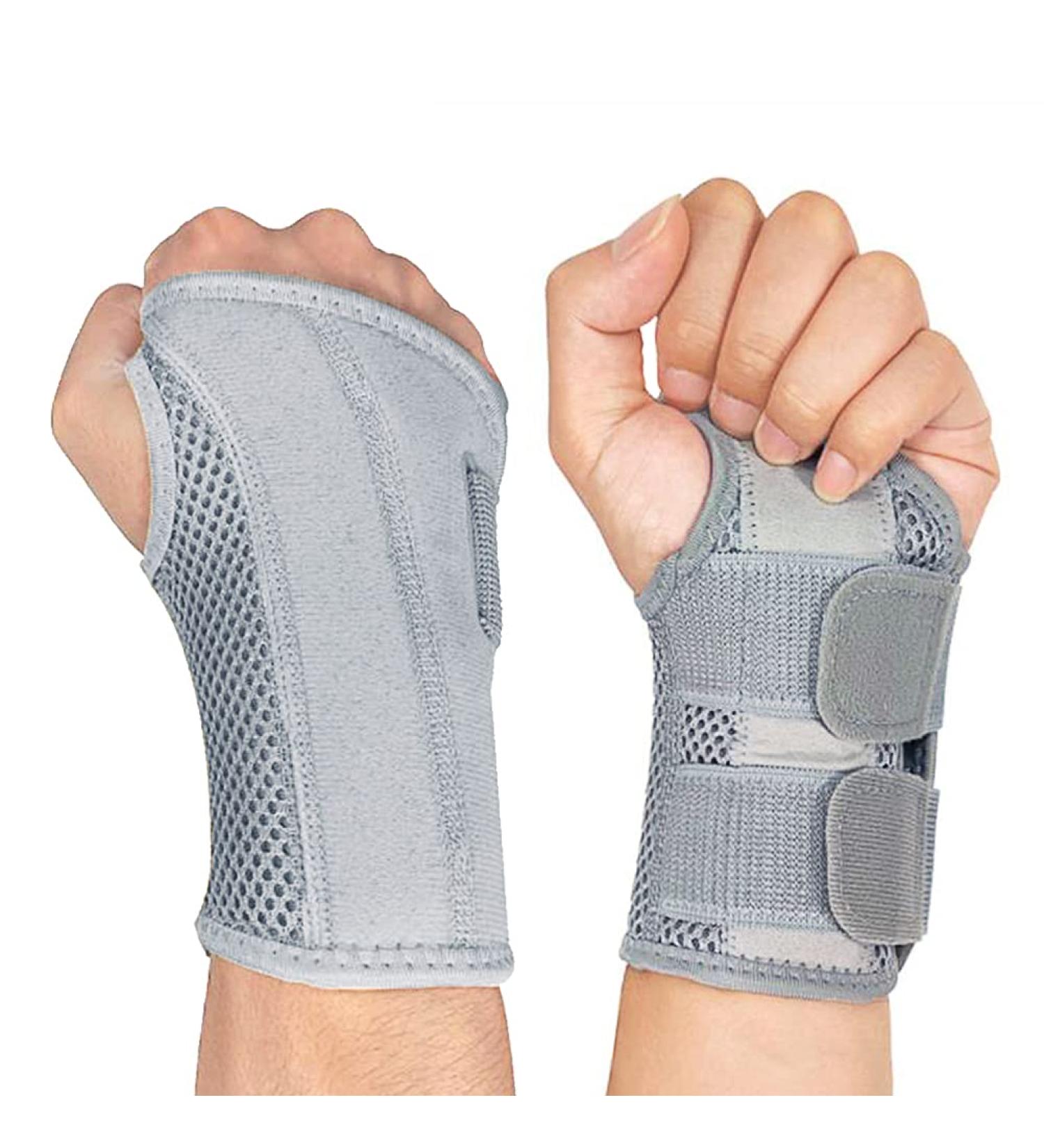 NuCamper Carpal Tunnel Wrist Brace for Men/Women - Pain Relief, Night Sleep Support, Compression Sleeve - Adjustable Straps for Tendonitis, Arthritis - Gray (Small/Medium) - Buy Online on GoSupps.com