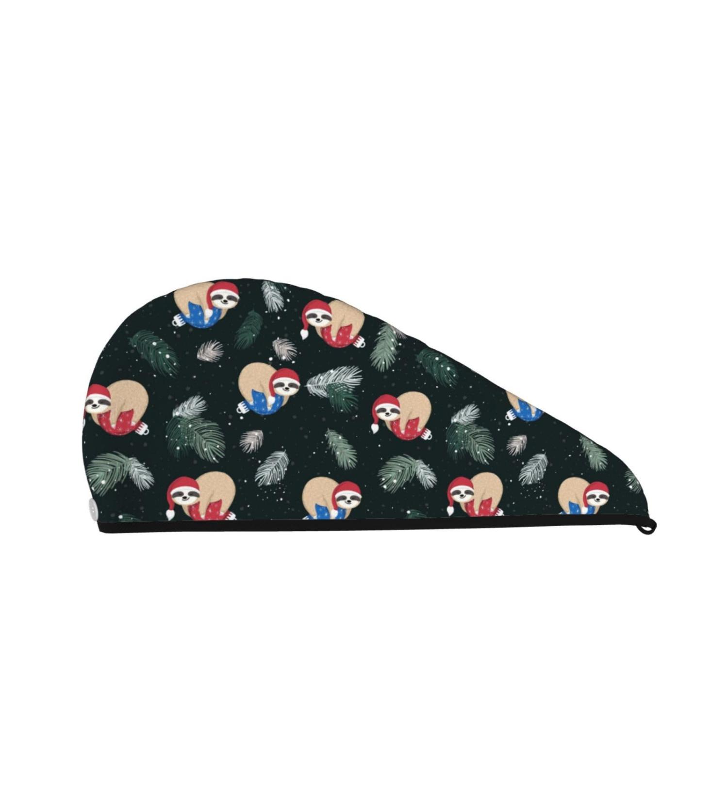 Hair Towel Wrap for Quick Drying - Baby Sloths Sleeping | Soft Towel Turban with Button for Effortless Hair Care - Buy Online on GoSupps.com