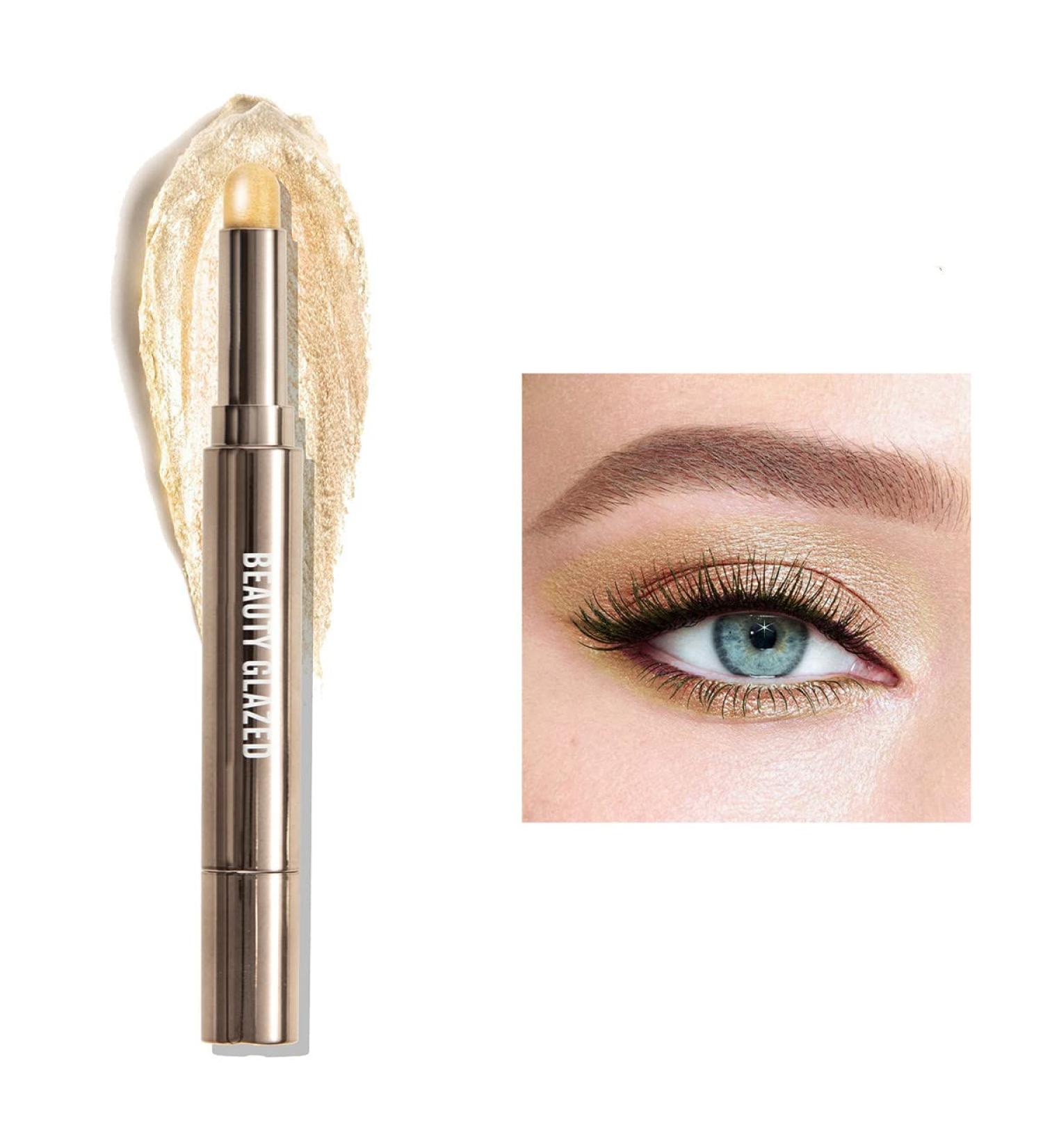 Shimmer Eyeshadow Stick Metallic Creamy Eyeshadow Pencil Crayon Eye Brightener Highlight Makeup Waterproof Long Lasting Cream Eye Shadow (#08 BLINK) - Buy Online on GoSupps.com