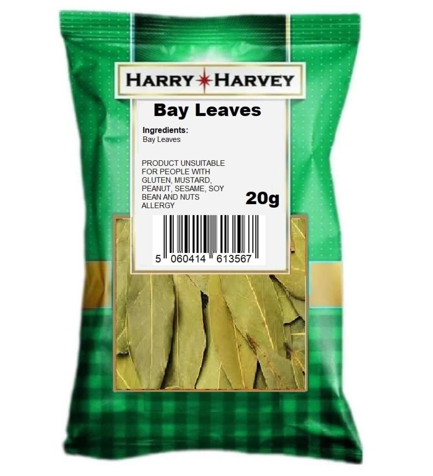 Dried Bay Leaves 20g - Authentic Indian Curry Spice for Biryani, Curries, Rice & Snacks | Harry Harvey - Buy Online on GoSupps.com