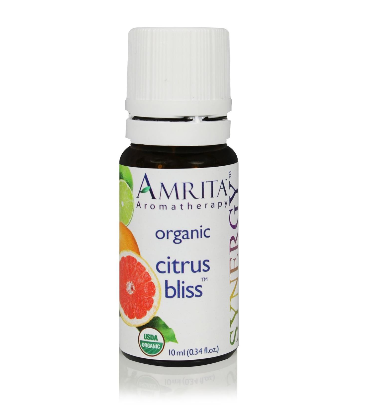 AMRITA Aromatherapy: Citrus Bliss Synergy Blend Tangerine - Organic Essential Oil Blend of Distilled Lime Pink Grapefruit Bergamot Lemon Tangerine & Neroli Size: 60ML