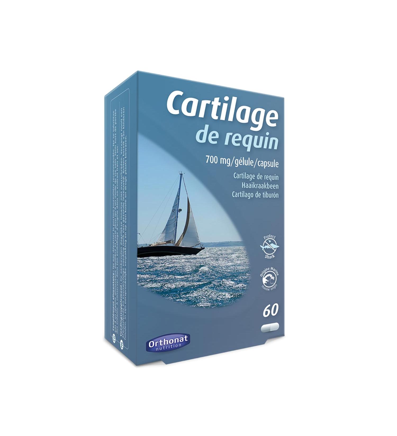 Orthonat - Shark Cartilage - Dietary Supplement Skin Joints and Bone Capital - Based on Shark Cartilage (700 mg per Capsule) - 60 Capsules - Buy Online on GoSupps.com