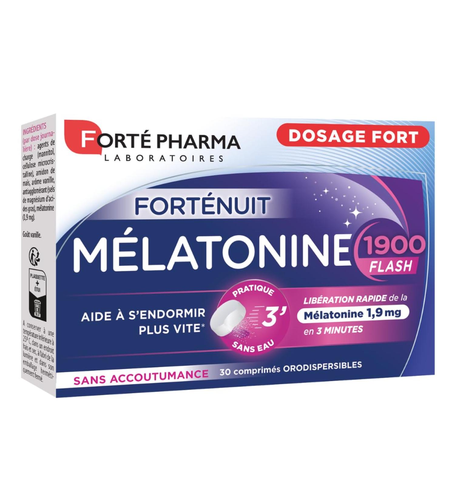 Fort Pharma - Melatonin 1900 Flash | Melatonin 1.9 mg - Sucking Tablets - Fast Action | Sleep Supplement - Faster Sleep | 30 - Buy Online on GoSupps.com