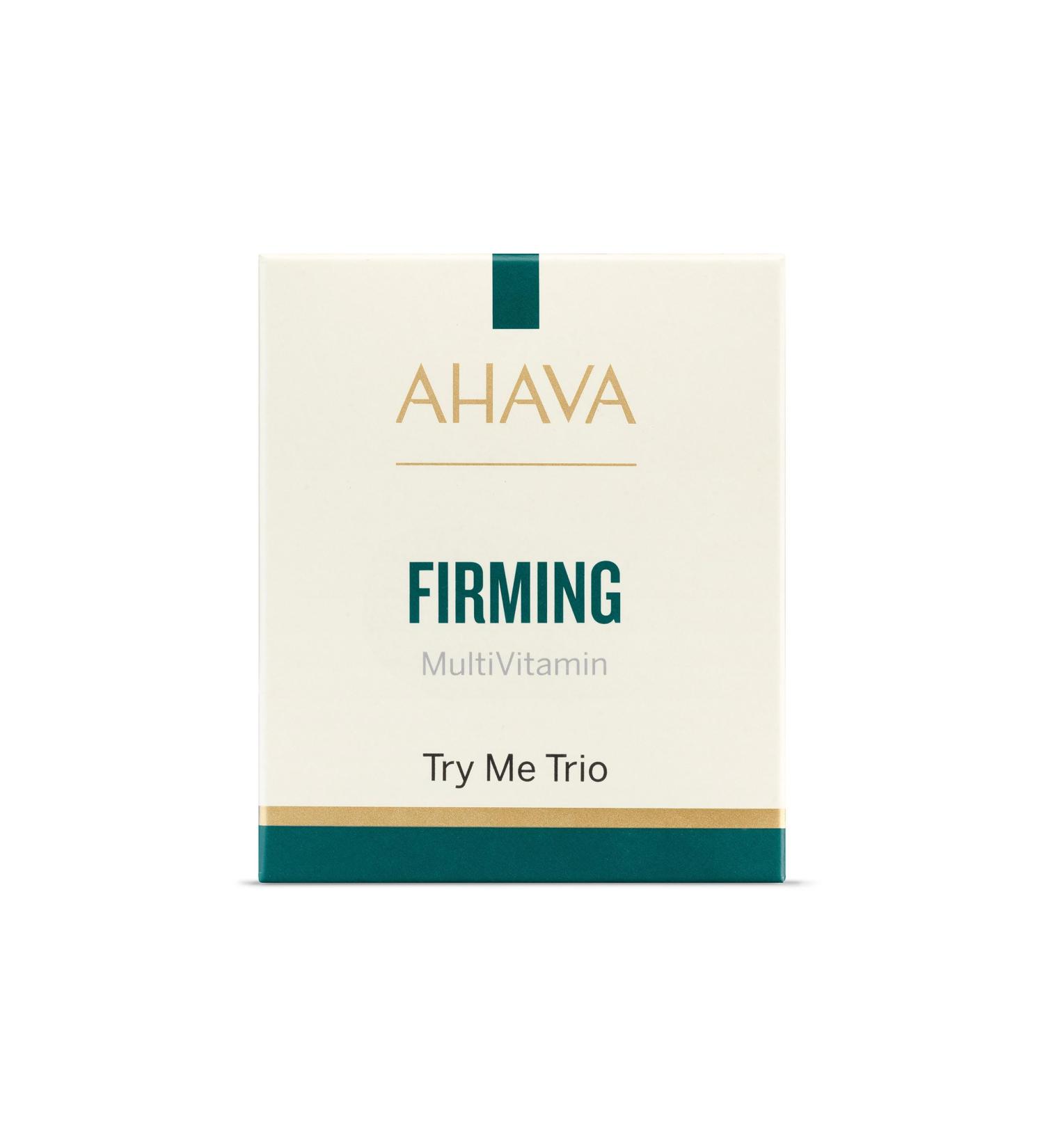 AHAVA Firming Sachet Kit- Multivitamin Massage Mask Day Cream SPF 30 & C+ Serum- Enhances Firmness Luminosity & Radiance Enriched with Vitamin C D E Pro B5 Osmoter Niacinamide & Panthenol- 3ml