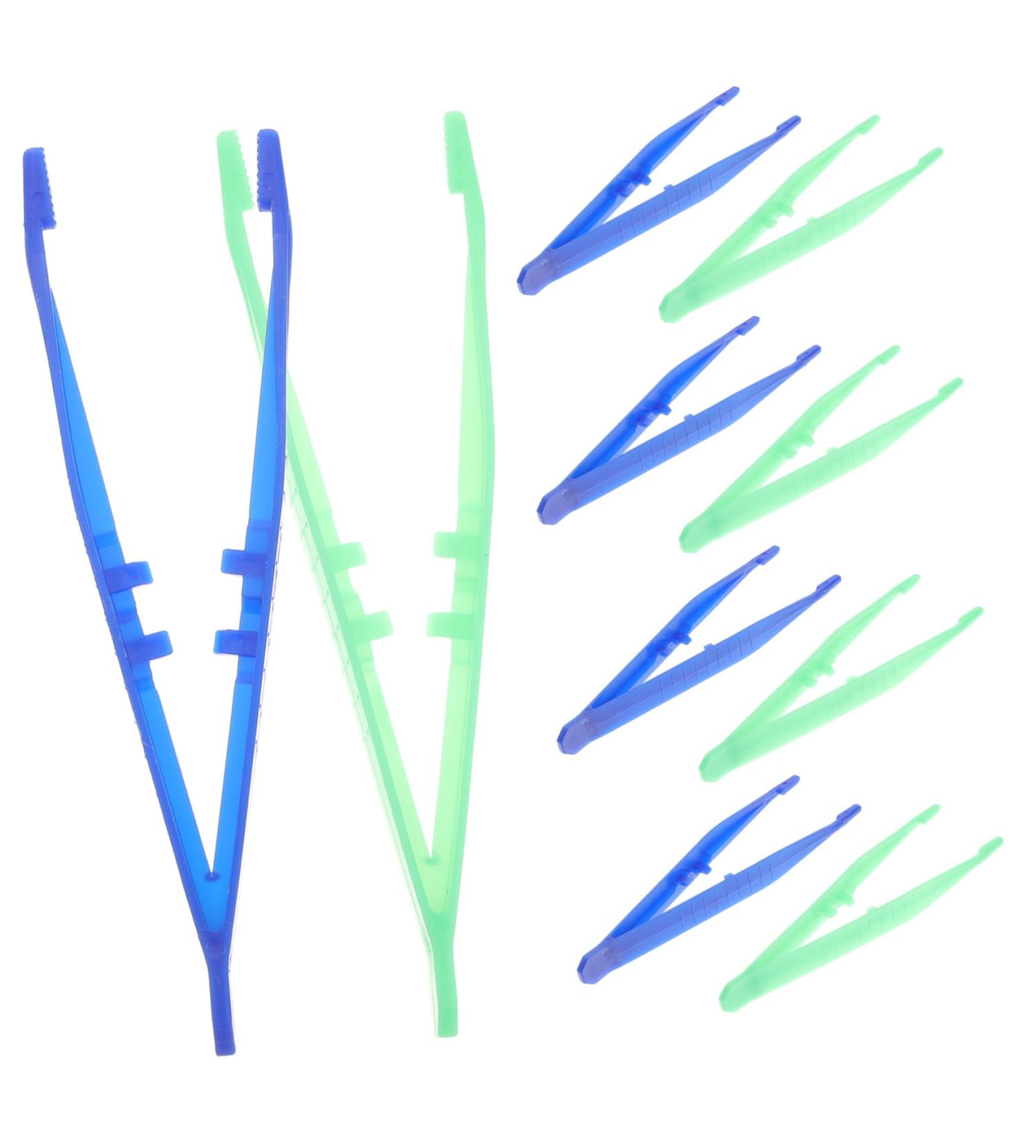 Buy Minkissy Precision Tweezers - 10 Pack One-Way Plastic Tweezers for Crafts & Eyelash Extensions - Blue Color & Medium Sorting - Buy Online on GoSupps.com