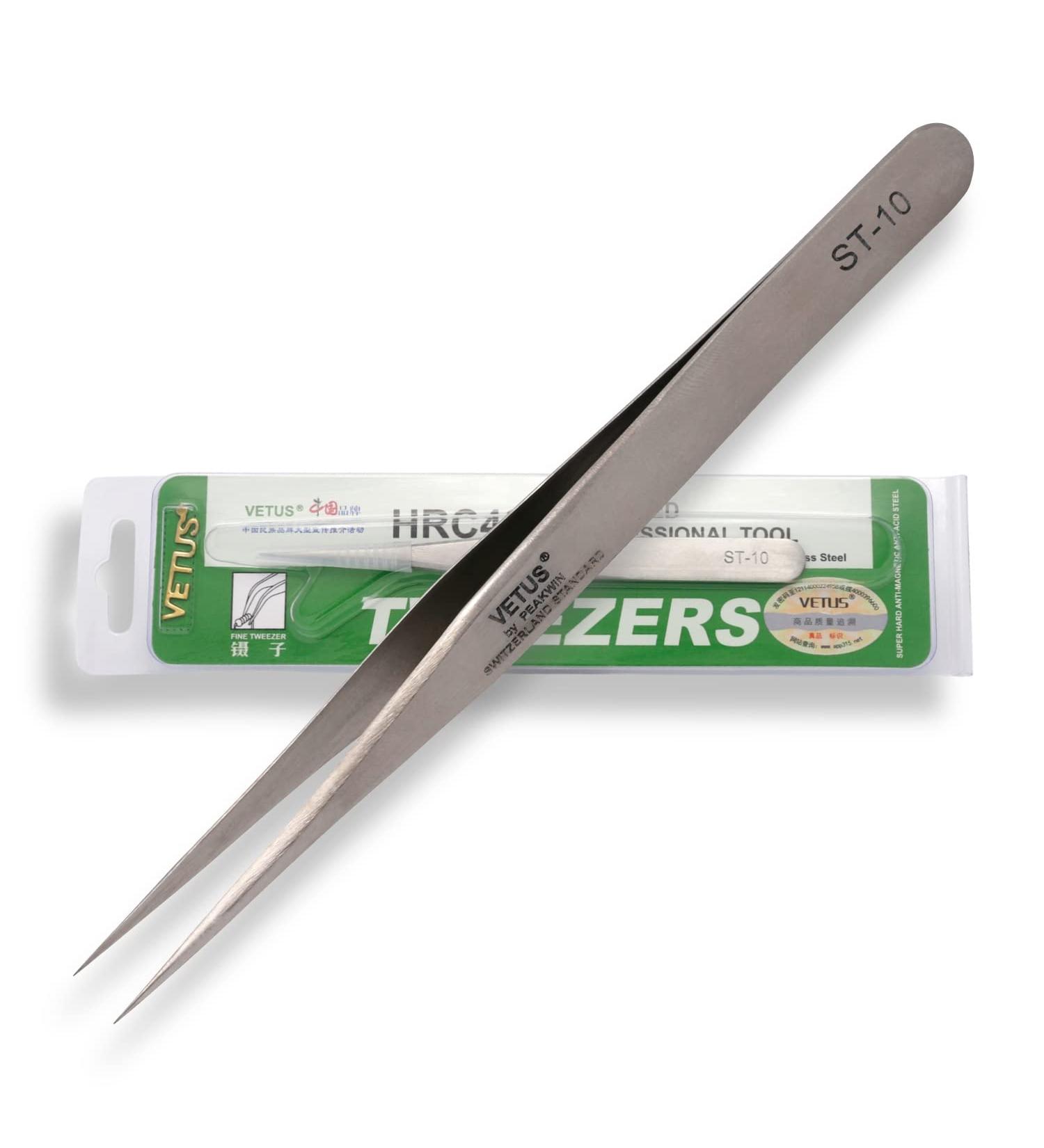 P-Beauty Vetus Eyelash Tweezers ST-10 | Perfect for Individual & Volume Extensions | Protective Cap Included | International Shipping Available - Buy Online on GoSupps.com