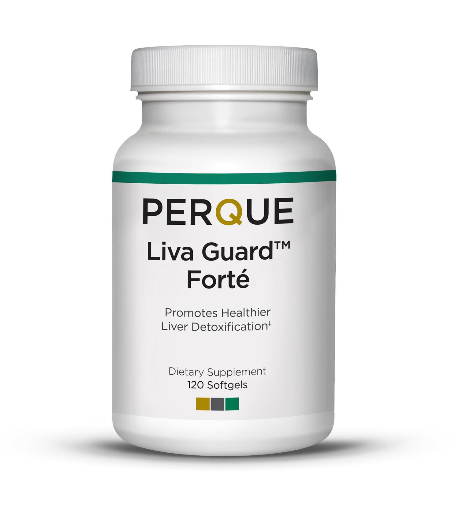 PERQUE Liva Guard Forte 120 Softgels Herbal & Antioxidant Formula for Liver Function & Detox Supports Metabolic & Cellular Health Non-GMO Gluten-Free Vegetarian Formula 120 Count