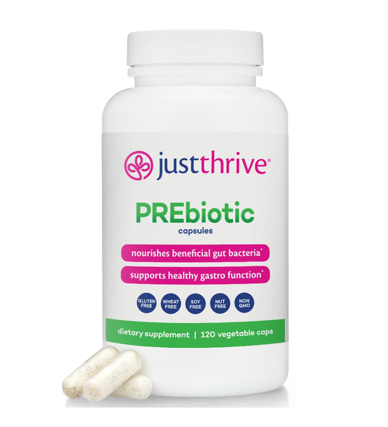 Just Thrive PREbiotic Capsules - Prebiotic Blend for Gut Health and Immune Support 120 Caps - Buy Online on GoSupps.com