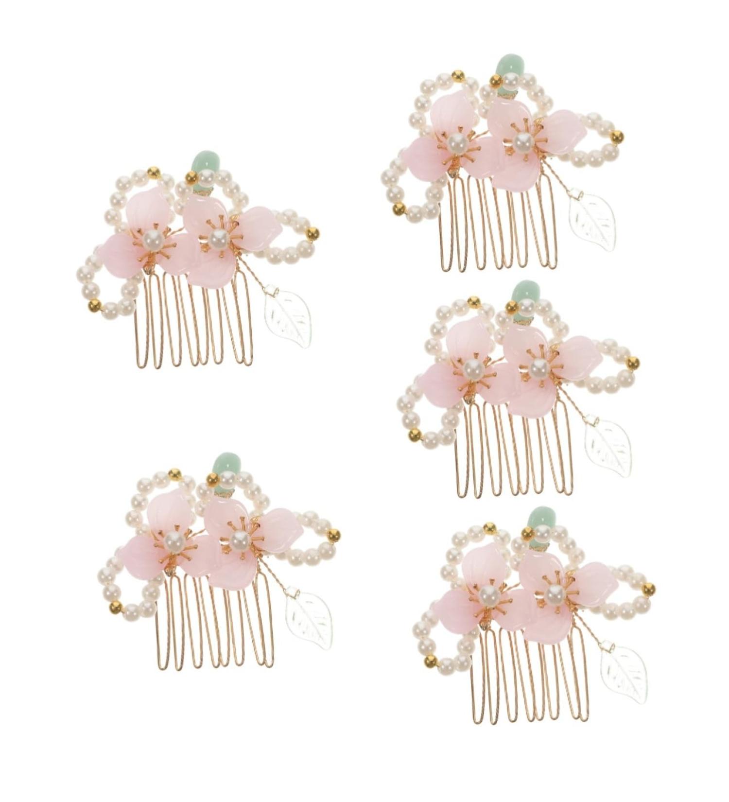 Beaupretty the comb flower pearl hairpins wedding headwear chinese hairpin kimono hair barrettes flower tassel clip cheongsam hair accessories hanfu hair clip the flowers set Accessories - Buy Online on GoSupps.com