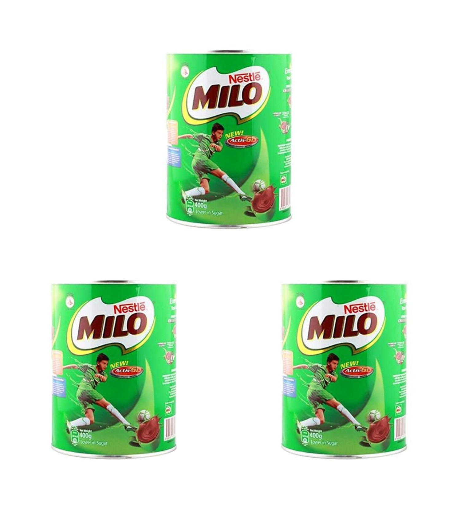 Milo Instant Malt Chocolate Drinking Powder Tin - 400g (Pack of 3) - Buy Online on GoSupps.com
