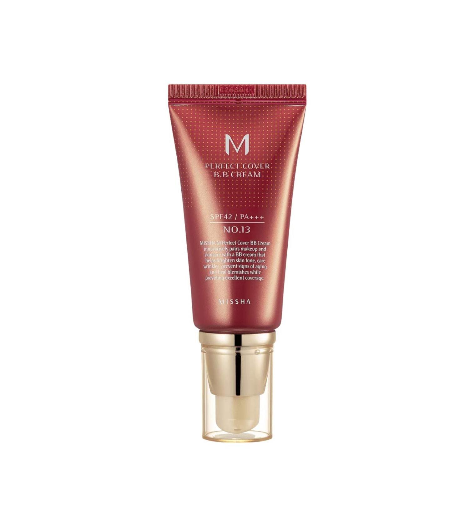 MISSHA M Perfect Cover BB Cream SPF 42 PA+++ 50ml - Conceals Blemishes, Dark Circles, UV Protection (#13 Bright Beige) - Buy Online on GoSupps.com