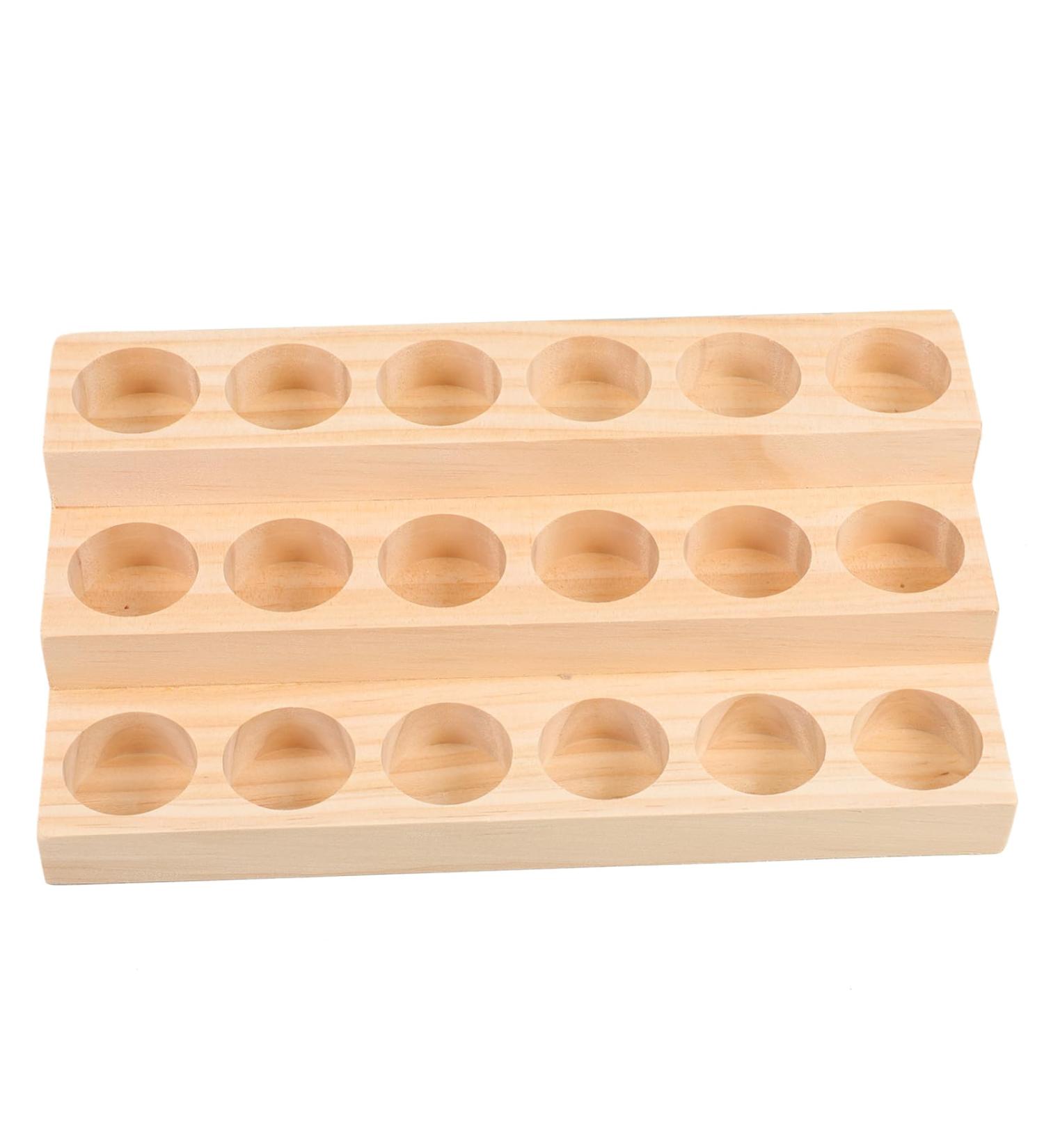 Exceart Essential Oils Storage Box - Wooden Aromatherapy Bottle Holder & Nail Polish Stand - Buy Online on GoSupps.com