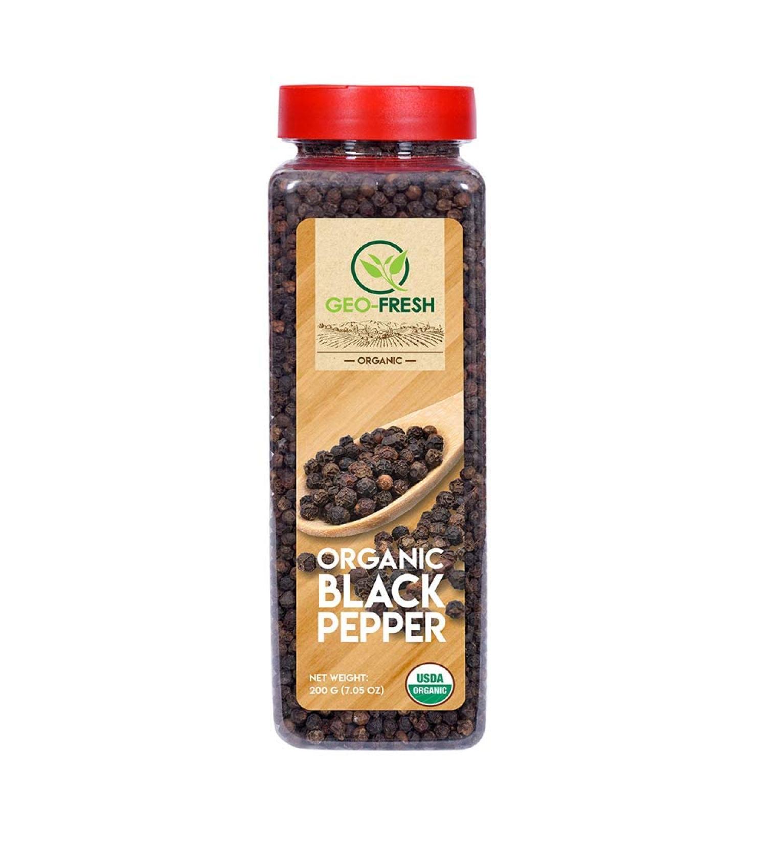 Geo Fresh Organic Black Pepper (200g) - USDA Certified - Buy Online on GoSupps.com