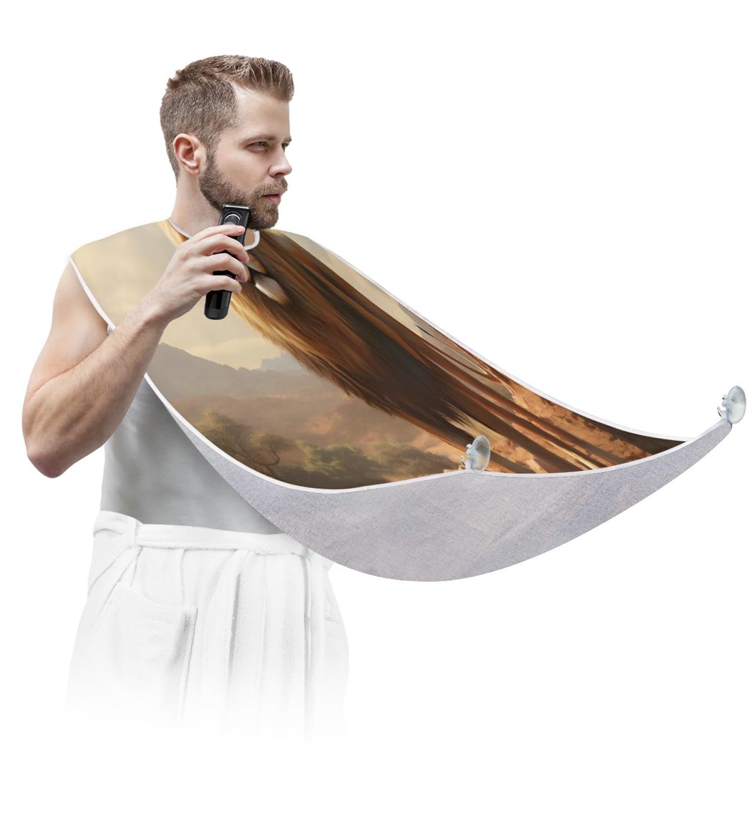 Beard Bib Apron - Hair Catcher for Men | Perfect Father's Day & Christmas Gift | Lion Design - Buy Online on GoSupps.com