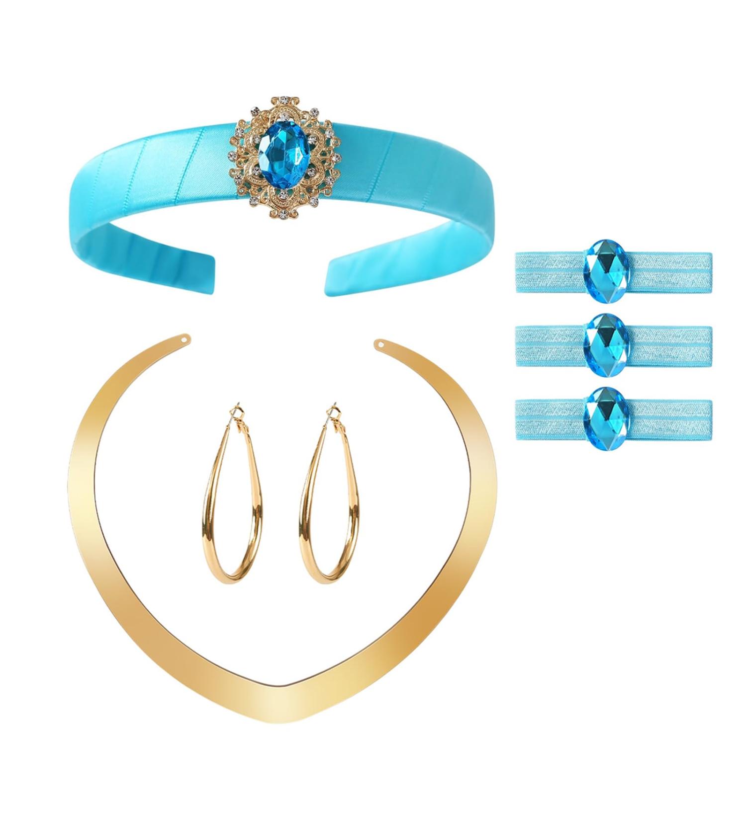 Women Princess Costume Accessories Headband Hair Ties Girls Dress Up Halloween Cosplay Party Supplies Blue - Buy Online on GoSupps.com