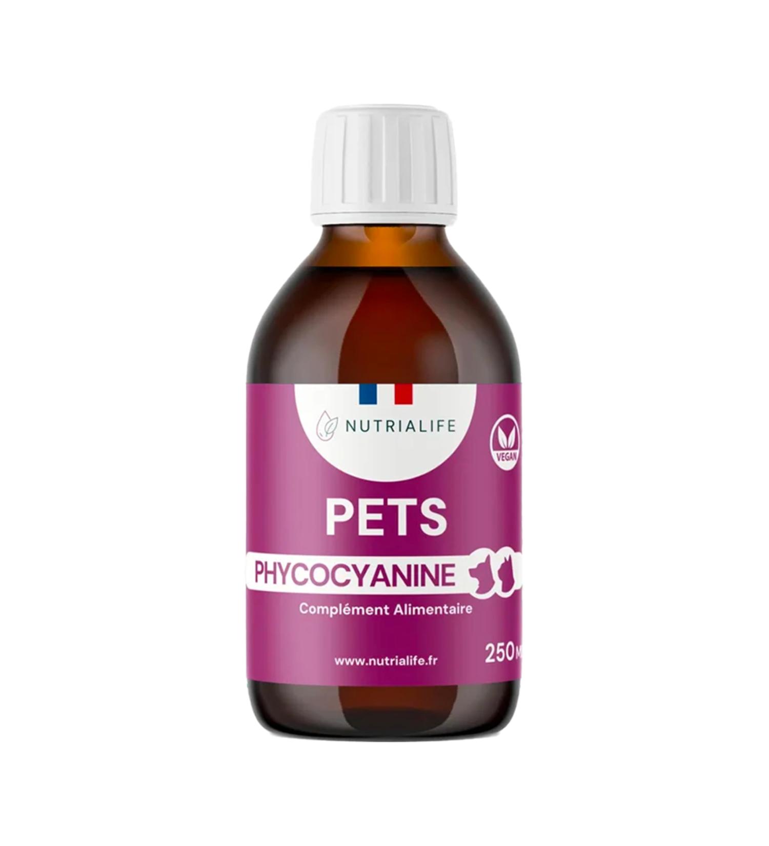 Nutrialife Blue Spirulina Phycocyanin Liquid for Dogs and Cats Pure 5000 MG/l - Energy and Resistance - Antioxidant Animal Alimentary Supplement - Organic Vegan French Culture 250 ml - Buy Online on GoSupps.com
