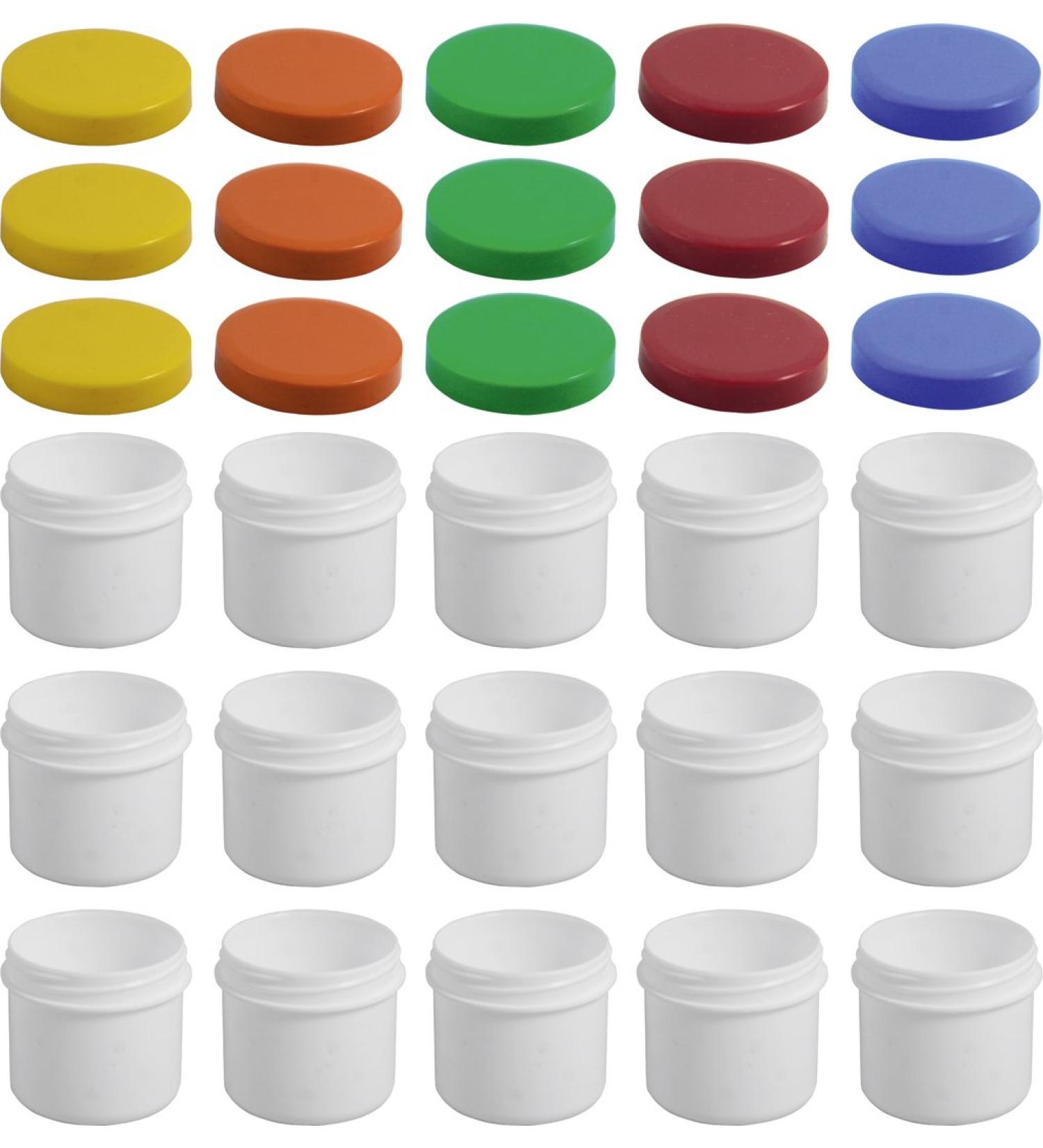 15 ointment jars cream jars ointment jars flat 25ml content with colored lids - Made IN Germany