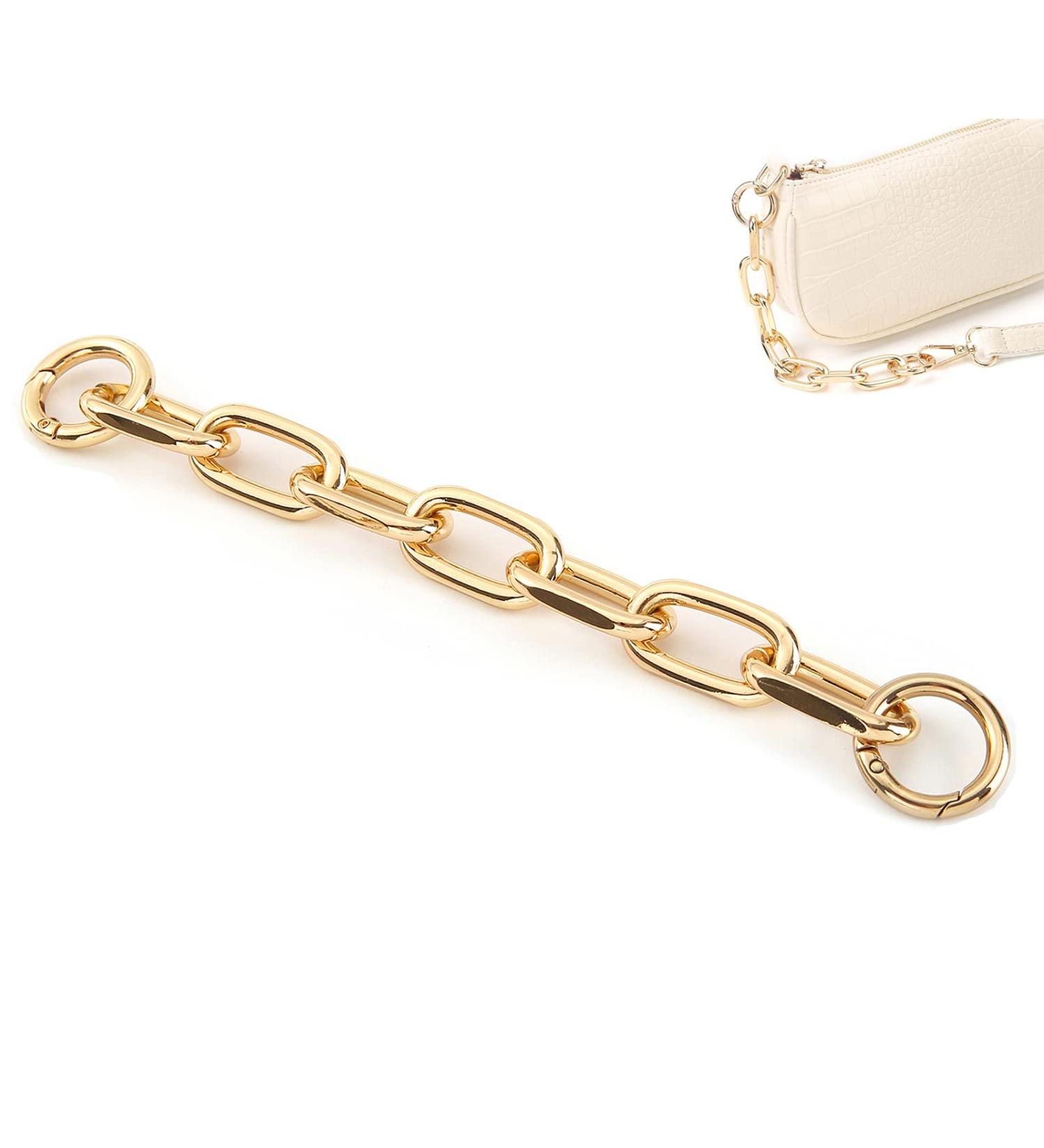 Fashion Large Metal Cross-Body Purse Strap Extender Handbag Shoulder Strap Extender Bag Chain Accessory Charms (Gold) - Buy Online on GoSupps.com