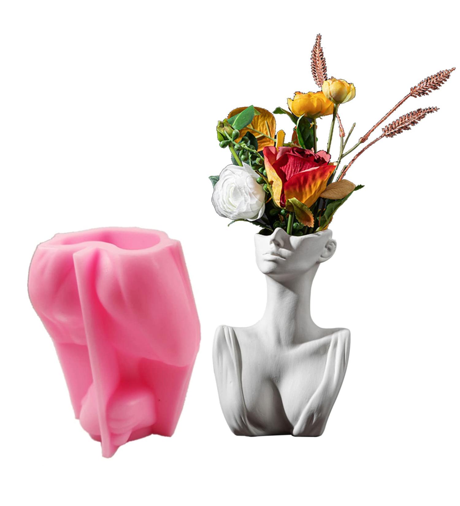 Fogun 3D Resin Plaster Cement Concrete Flower Pot Mould Creative Abstract Human Body Molds Silicone Mold DIY Casting Mold - Buy Online on GoSupps.com