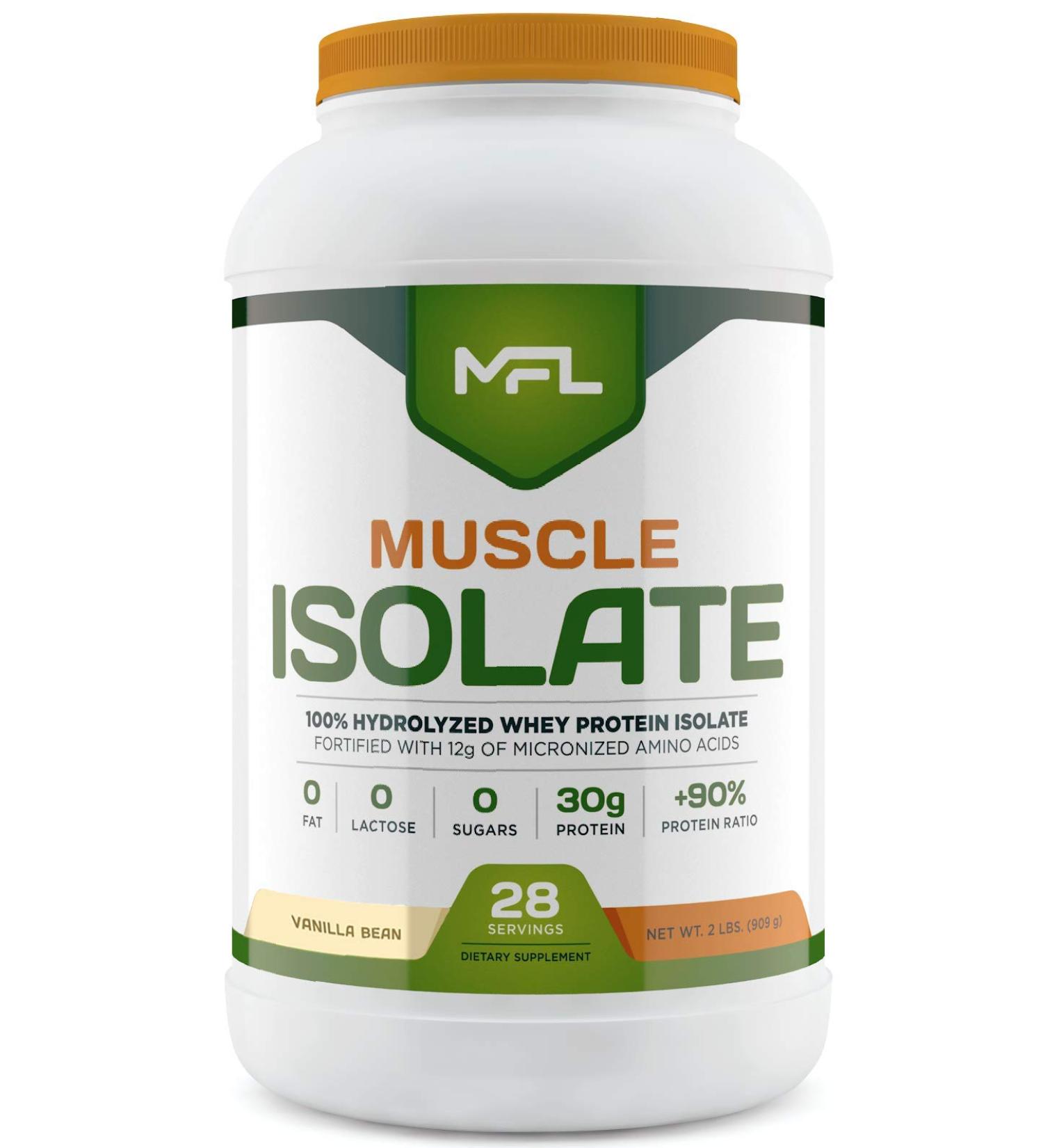 MFL 100% Isolate Protein l 30g of Protein l 12g Amino Acids l Keto Friendly l Low Carbs l 2 lbs. (Vanilla Bean) - Buy Online on GoSupps.com