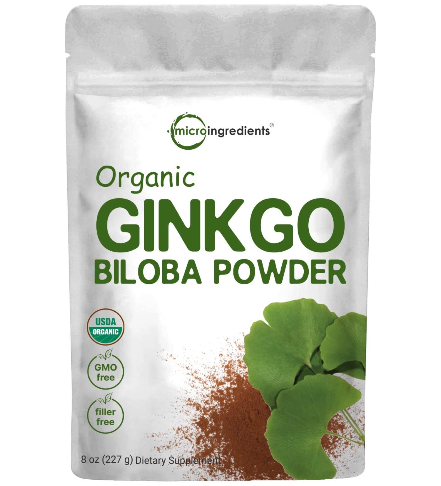 Raw Organic Ginkgo Biloba Powder  8 Ounce (18 Months Supply)  Filler Free  Supports Brain Function and Mental Alertness  No GMOs and Vegan Friendly - Buy Online on GoSupps.com